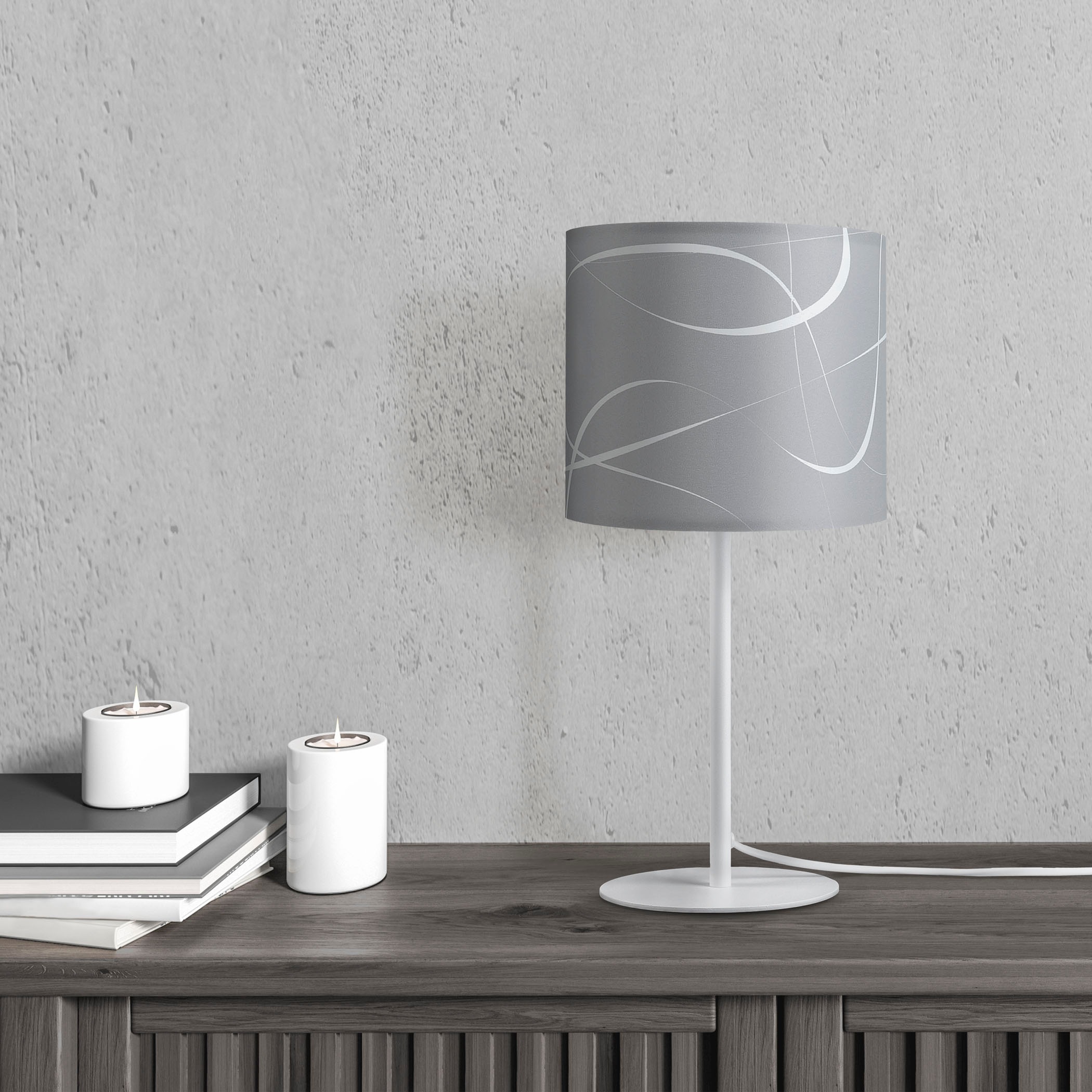 Paco Home Tischleuchte »Luca Tribal«, Leuchtmittel E14 | ohne Leuchtmittel, Schirm Retro Nacht Schlafzimmer Modern Uni Mit Muster E14