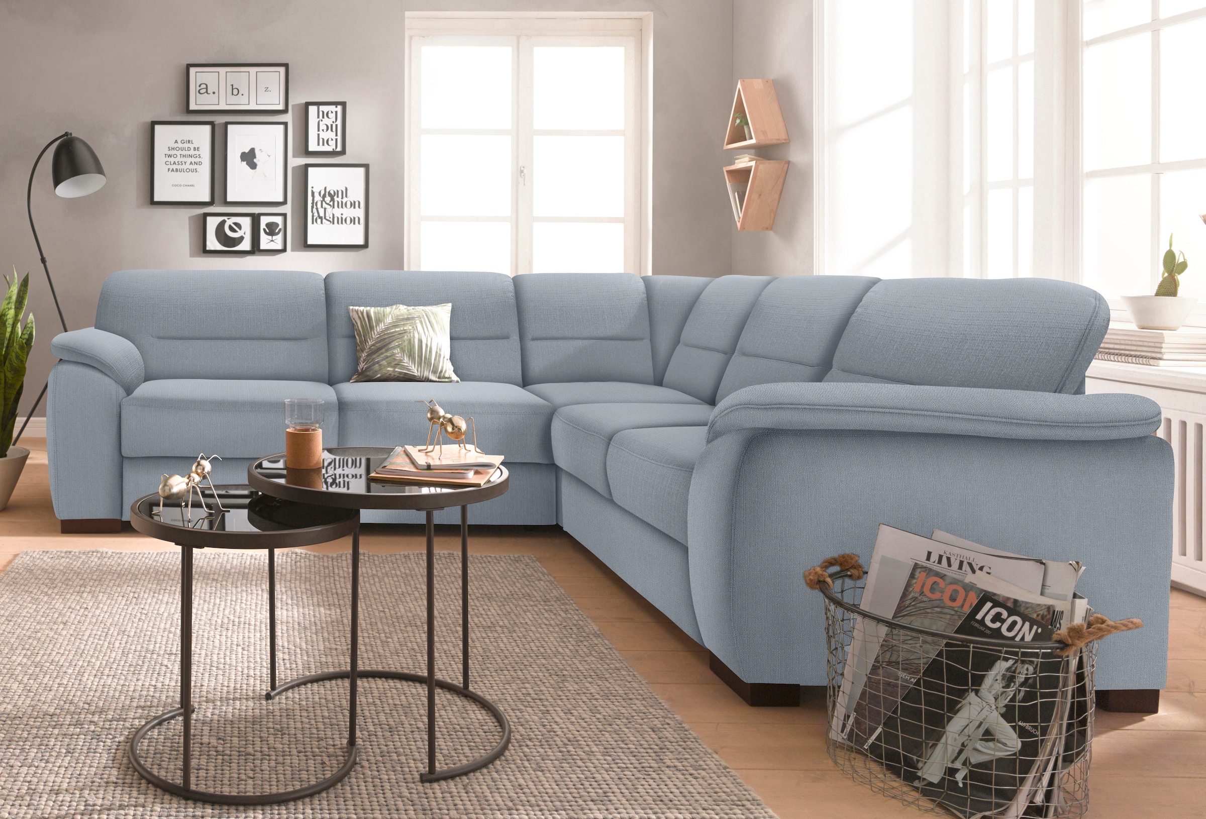 sit&more Ecksofa »Montego L-Form«, wahlweise mit Bettfunktion und Schubkasten