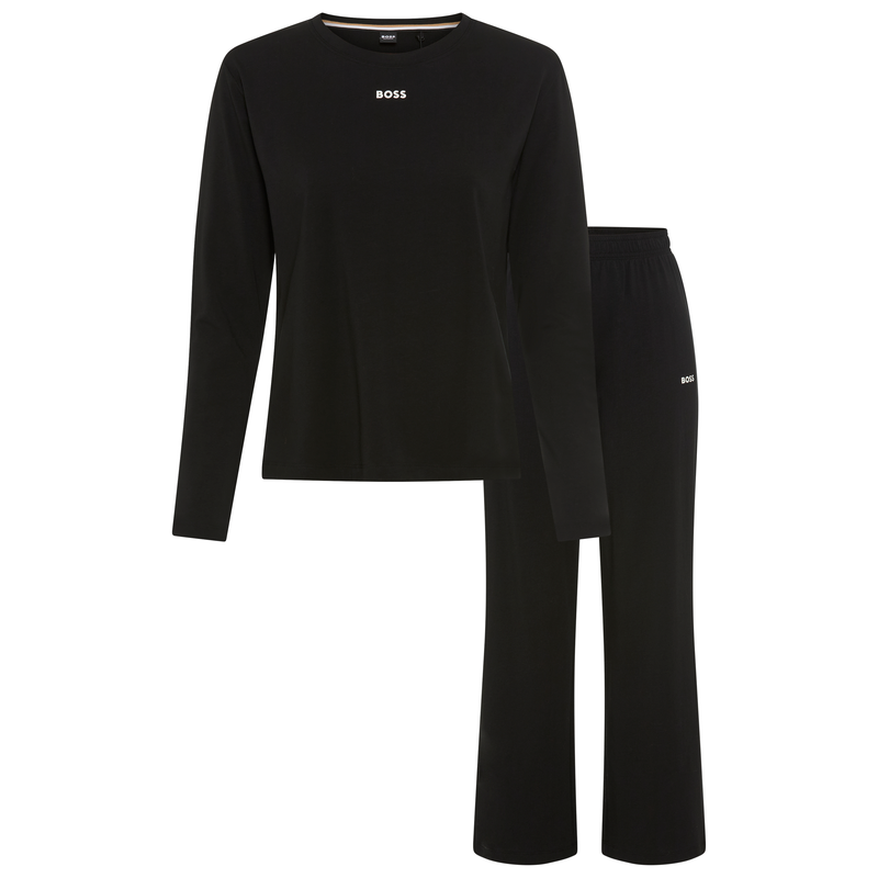 BOSS Schlafanzug Set, 2 Stk. tlg., Rundhalsausschnitt, elastischer Bund, Logo-Schriftzug schwarz XXL XXL Schlafanzug von BOSS Underwear