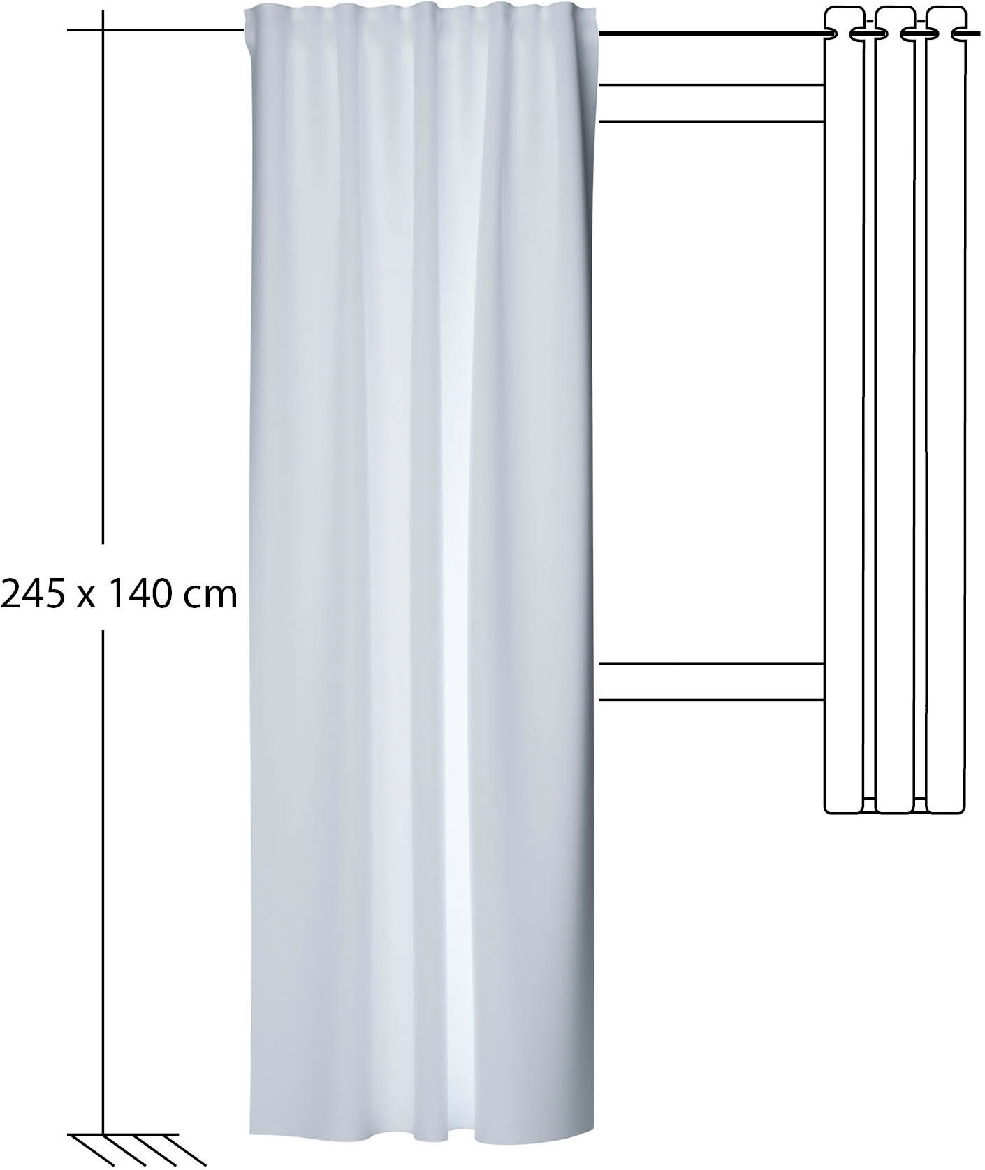 HOMING Vorhang »Galdin«, (1 St.), Verdunklungsvorhang, blickdicht, Thermo, Energiesparend