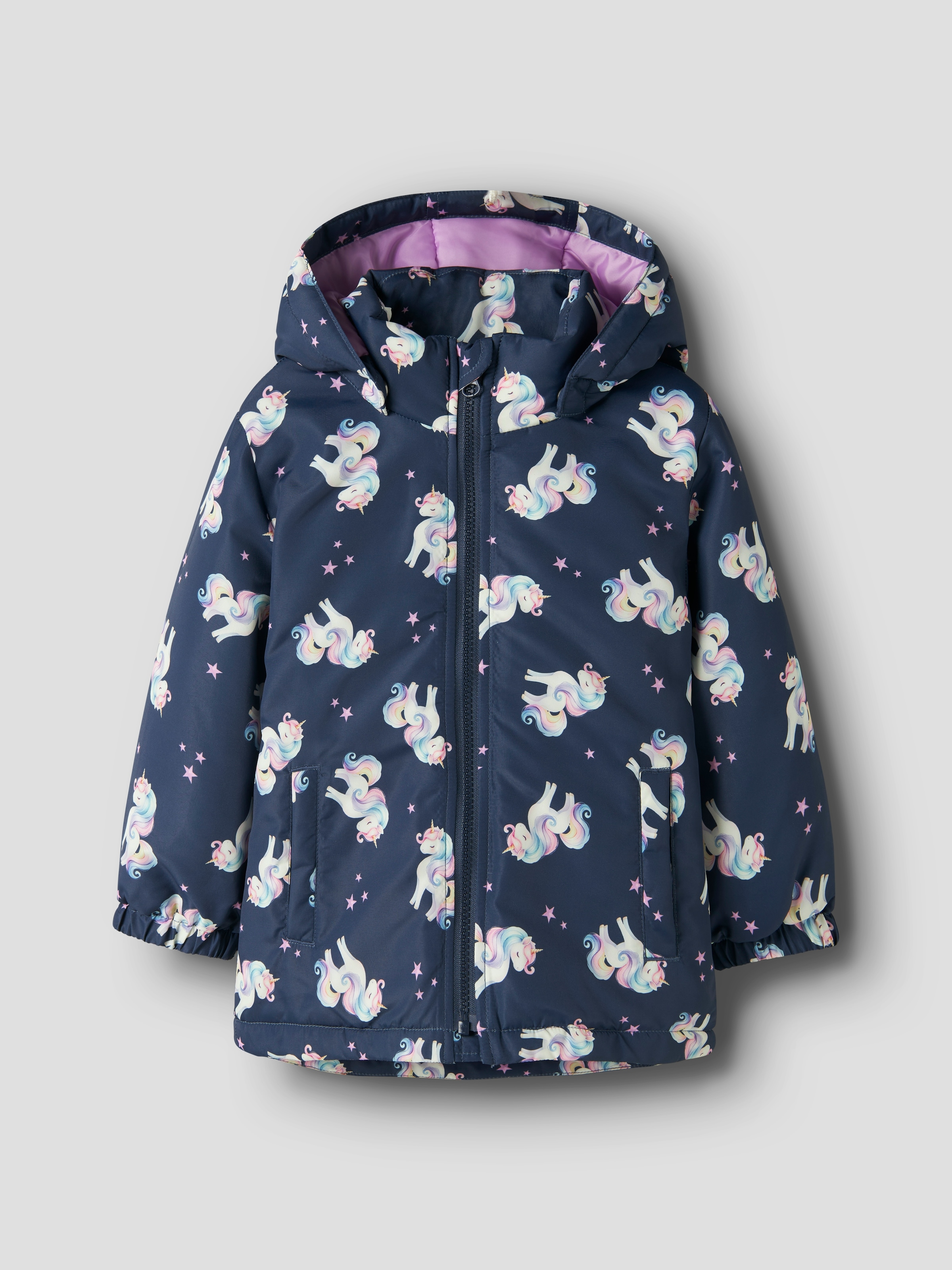 Name It Outdoorjacke »NMFMAXI JACKET PA AOP NOOS« mit Kapuze Kunstfaser, wasserabweisend, reflektierendes Detail