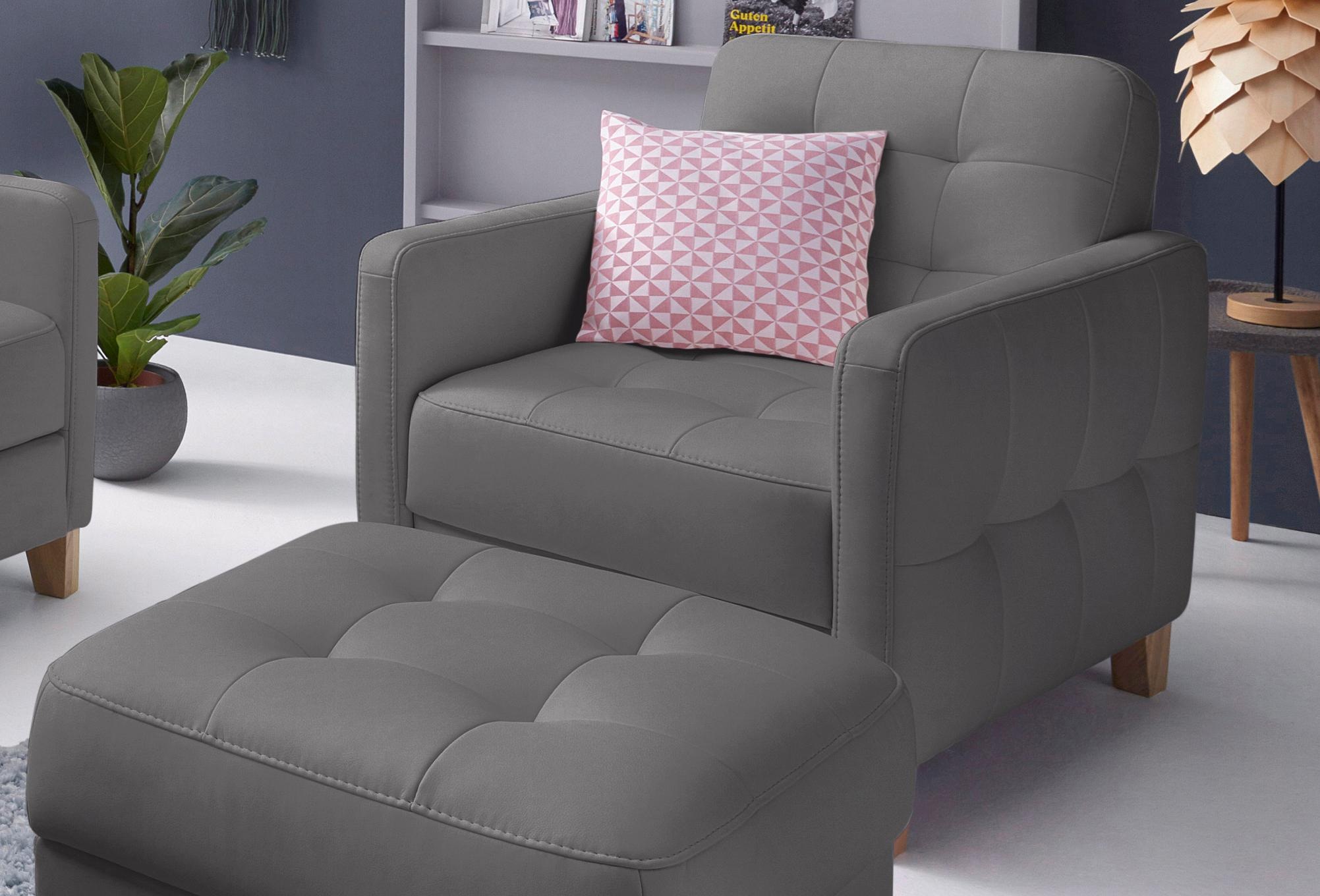 exxpo - sofa fashion Sessel »Elio, Loungesessel, aufwendige Detailverarbeit günstig online kaufen