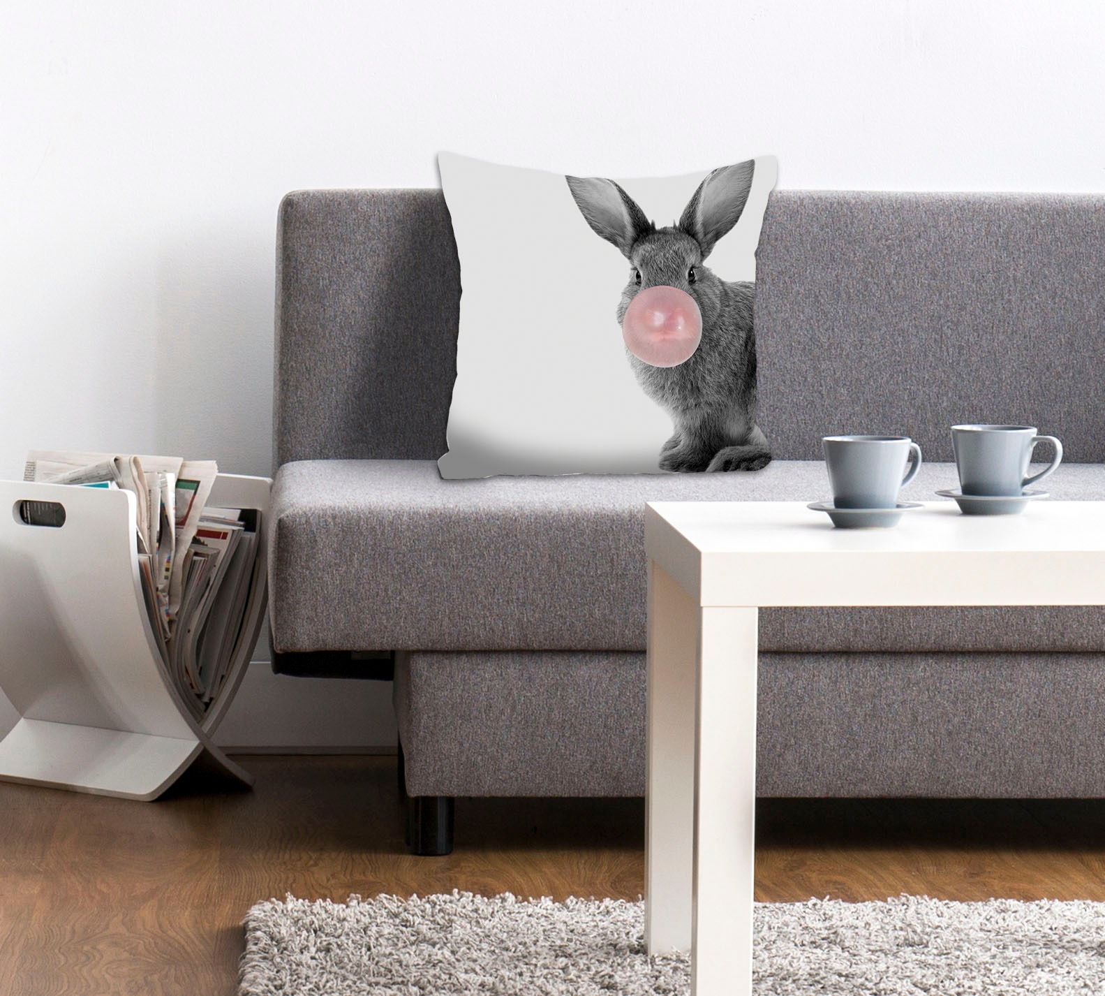 queence Dekokissen »Bunny Gum«, Kissenhülle,Hase,Kaugummi,Süß,Lustig,Cartoo günstig online kaufen