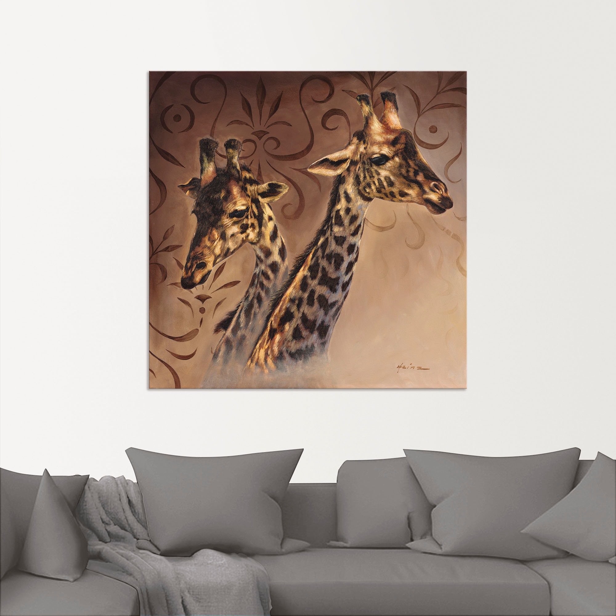 Artland Wandbild "Giraffen Porträt", Wildtiere, (1 St.), als Alubild, Outdo günstig online kaufen