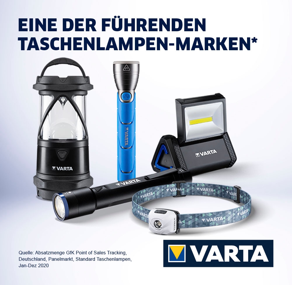 VARTA Handleuchte »VARTA %Sale 9 Taschenlampe Light LEDs« LED Multi Day mit im F20 jetzt