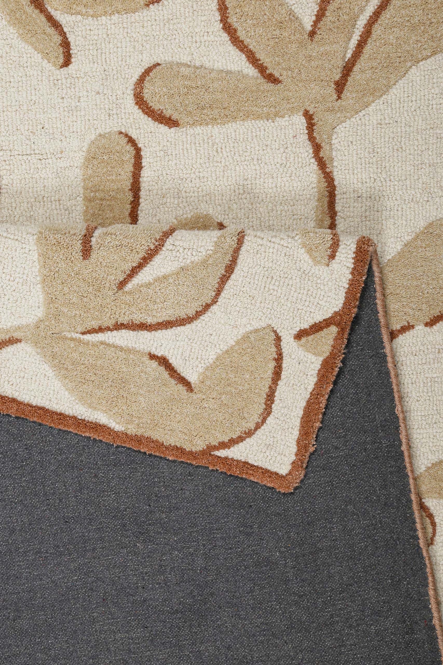 Wecon home Teppich »Summers Peak« rechteckig 16 mm Höhe Kurzflorteppich, Naturfaser, floral, Hoch-Tief-Effekt, handgetuftet