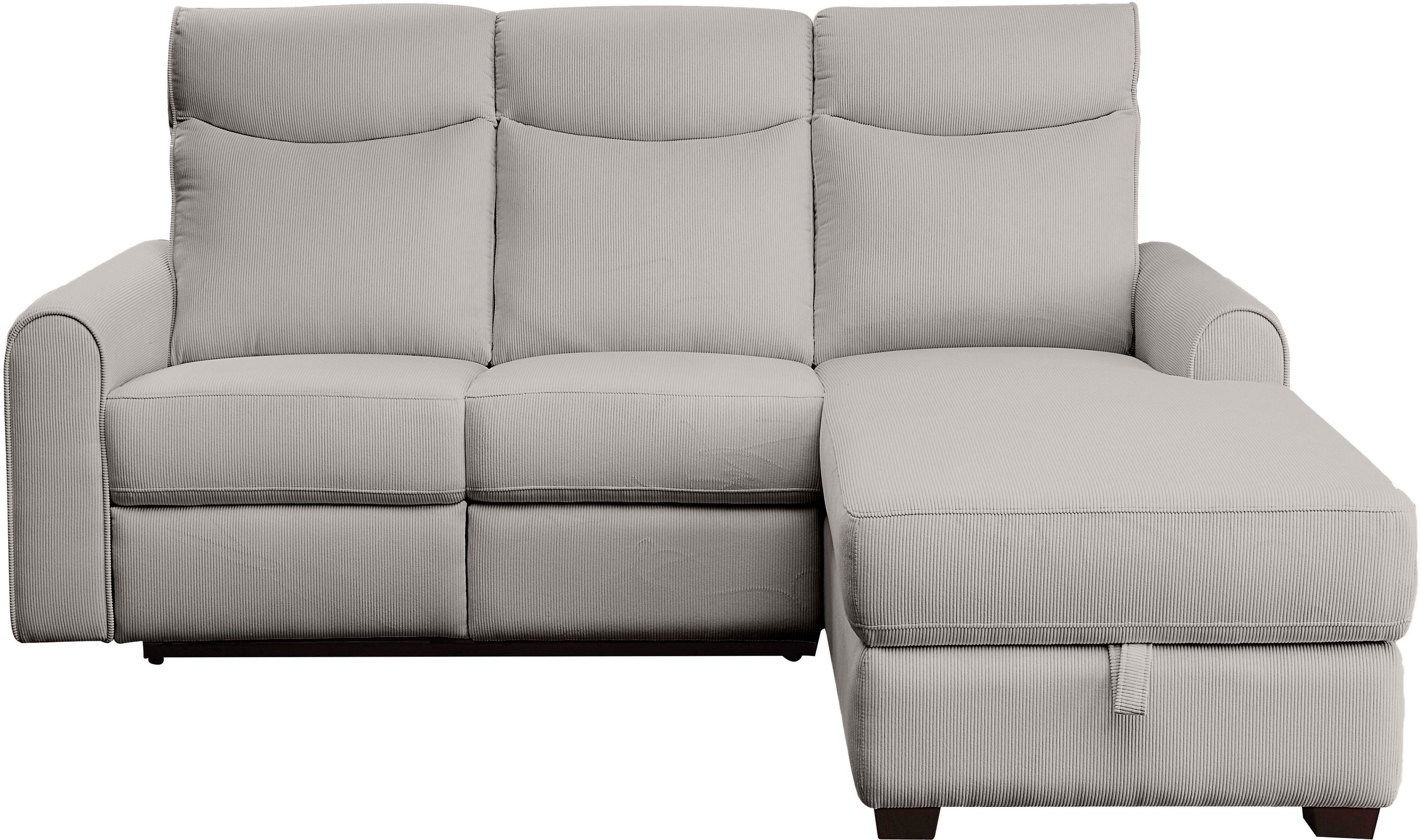 ATLANTIC home collection Ecksofa »Gero L-Form«, mit Relaxfunktion und Stauraum, mit Cord-Bezug