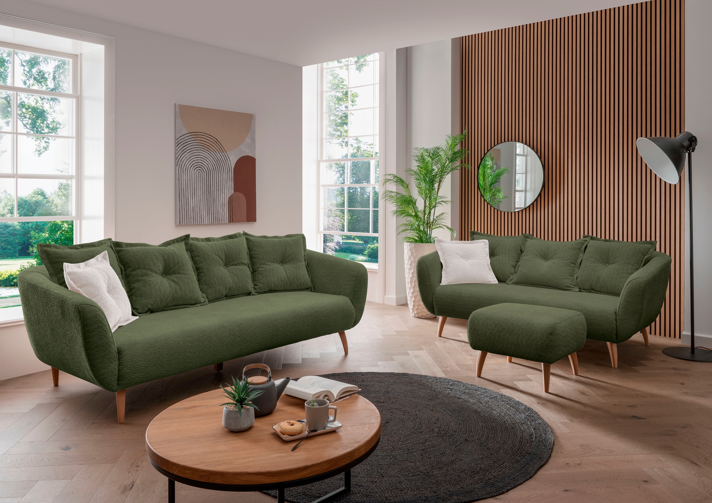 Home affaire Hocker »Baggio«, mit Holzfüßen