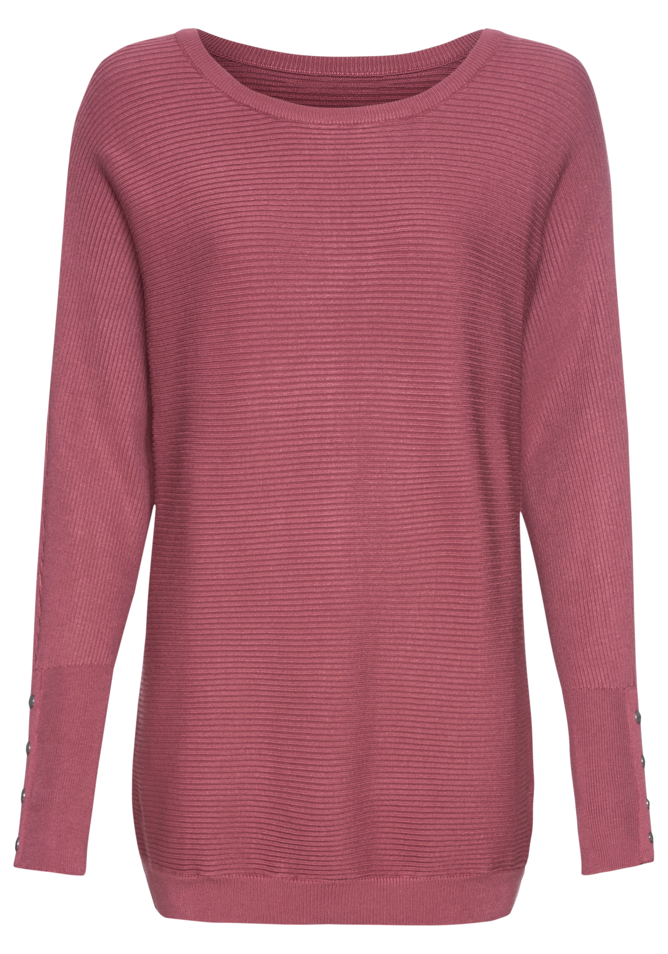 Laura Scott Fledermauspullover Übergangspullover mit überschnittenen Ärmeln in Rippstrick