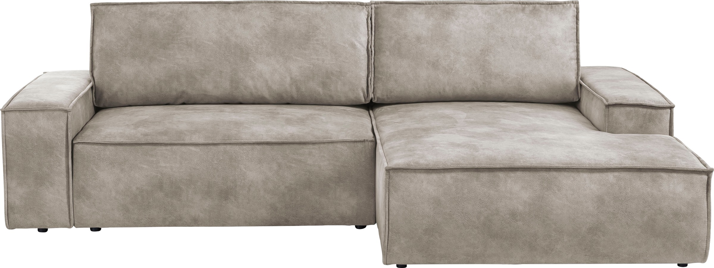 Home affaire Ecksofa SHERWOOD Schlafsofa 267 cm, L-Form, Schlaffunktion mit Bettkasten (210x136 cm), Cord, Vintage, Samtvelours
