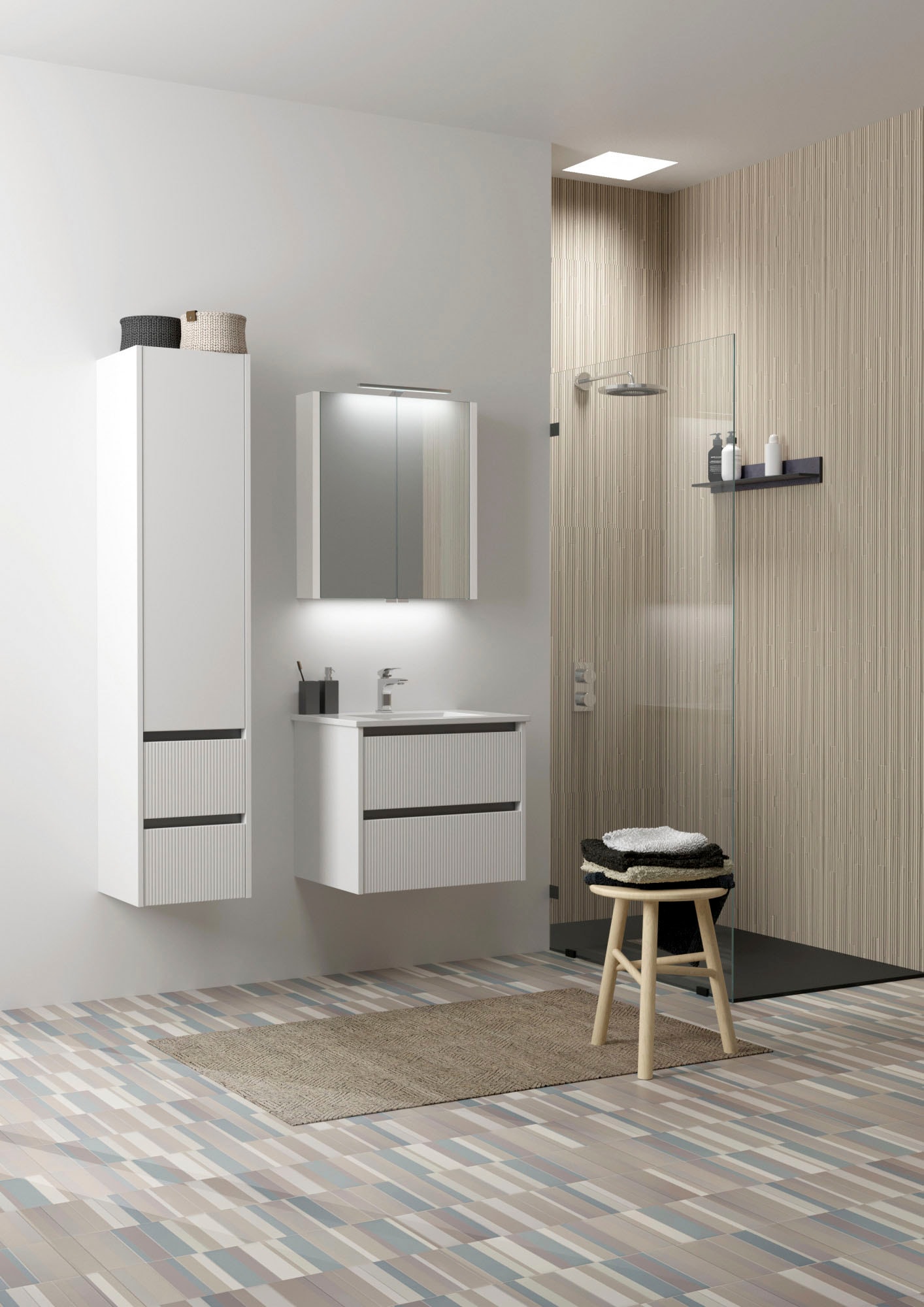 welltime Waschtisch »Urban«, mit Keramik Waschbecken, 2 Schubladen mit Softclose, Breite 60 cm
