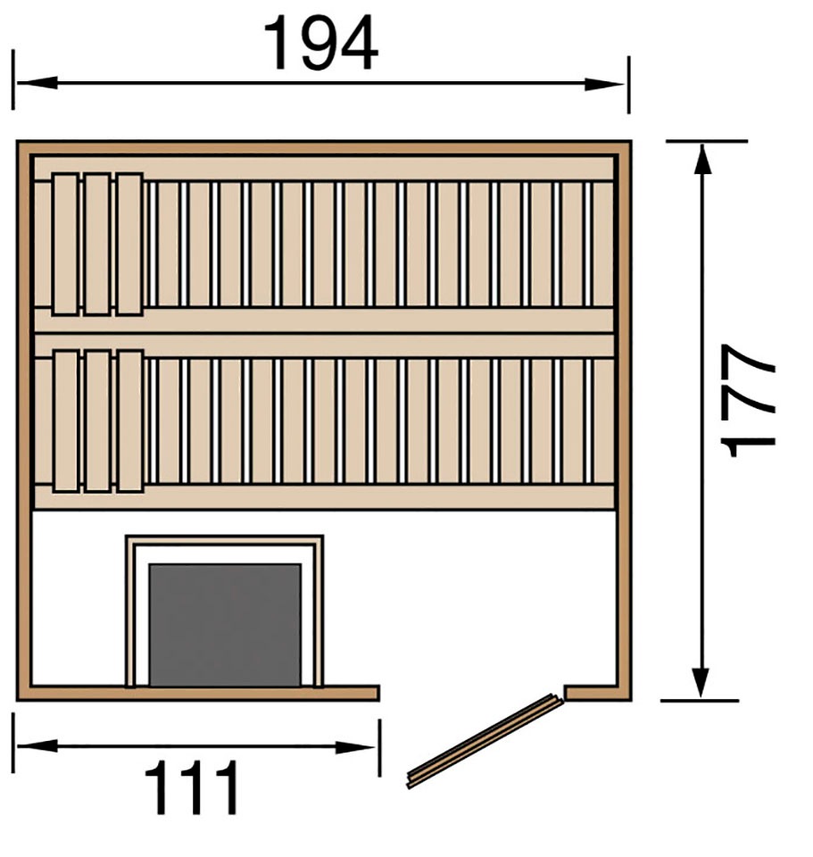 weka Sauna »Halmstad«, 7,5 kW Bio-Ofen mit digitaler Steuerung