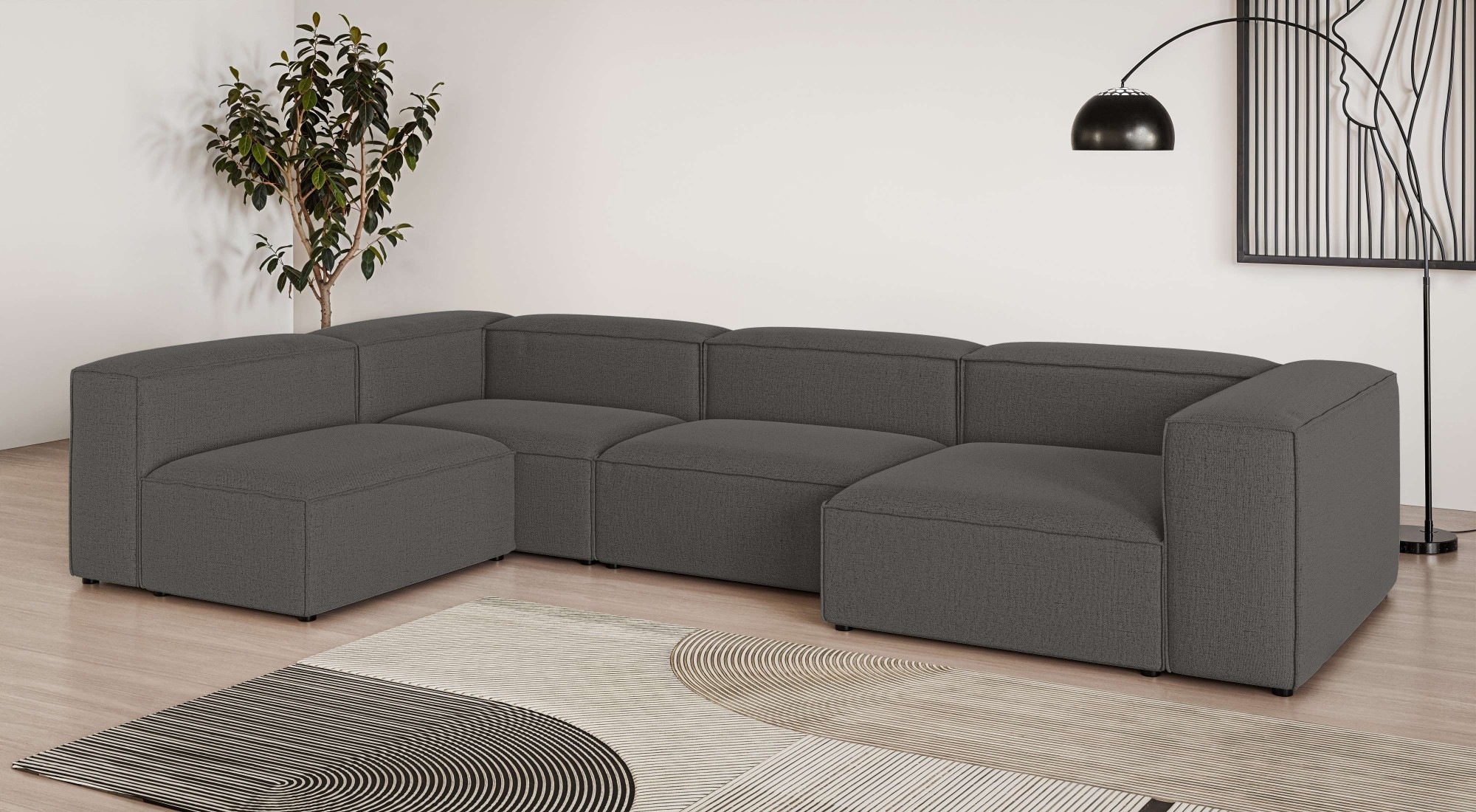 OTTO home Wohnlandschaft »HAILY U-Form mit Ottomane links/rechts, Maße B/T/ günstig online kaufen