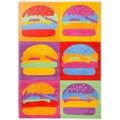 THEKO Kinderteppich »Burger«, rechteckig, 15 mm Höhe, Kurzflor, kräftige Farben, Kinder- und Jugendzimmer