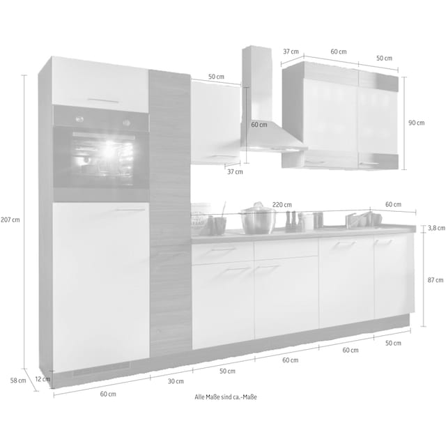 Express Küchen Küchenzeile »Trea«, vormontiert, mit Vollauszug und  Soft-Close-Funktion, Breite 310 cm auf Raten kaufen