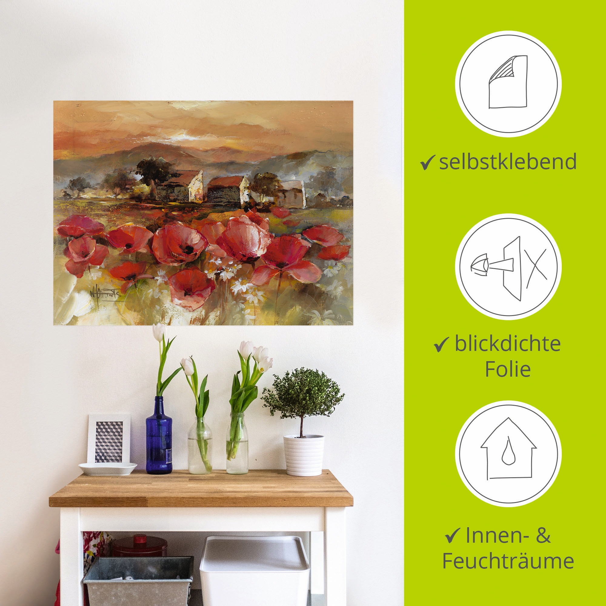 Artland Wandbild »Toskana Romantic II«, Blumen, (1 St.), als Leinwandbild, Poster, Wandaufkleber in verschied. Größen