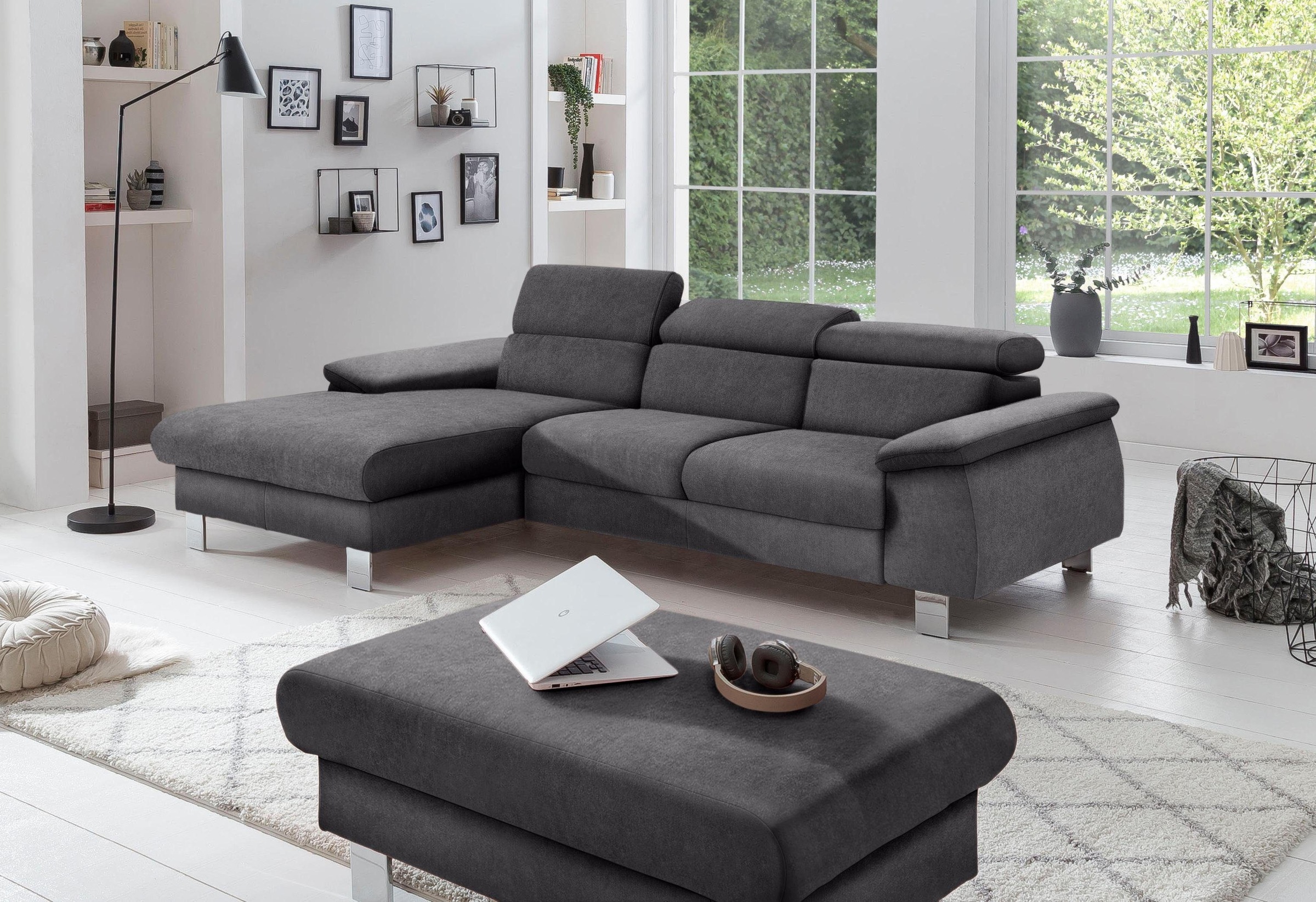 COTTA Ecksofa »Komaris L-Form, B: 244 cm« mit Kopfteilverstellung, optional günstig online kaufen