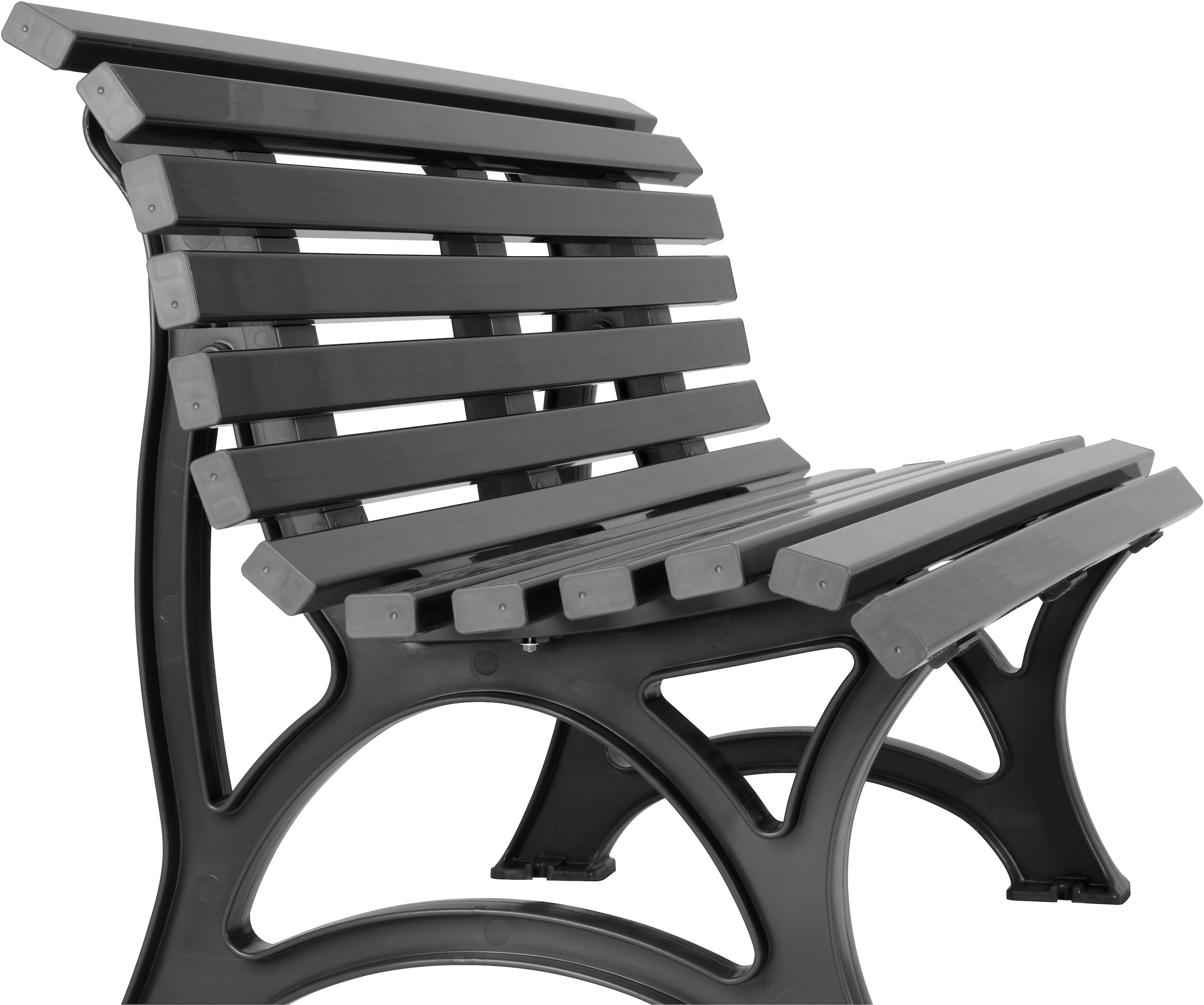 indeko Gartenbank »3er-Bank Helgoland 150 cm graphitgrau« Vollkunststoff