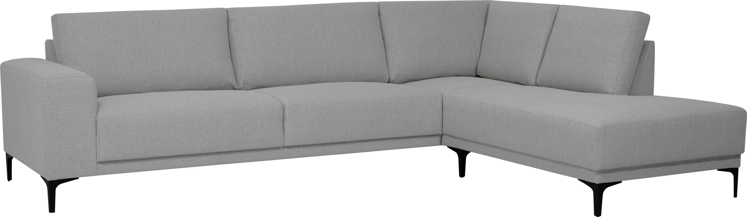 OTTO home Ecksofa »Xander, L-Form,« Breite 289 cm, Webstoff, Soft-Touch Chenille, schwarze Metallfüße