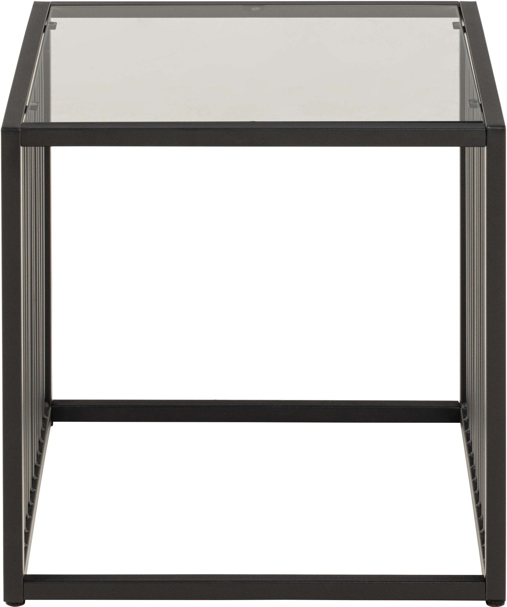 ACTONA GROUP Couchtisch »Strington Beistelltisch«, Ecktisch, schwarzer Marmoroptik, vertikalen Metalllamellen, H: 63 cm