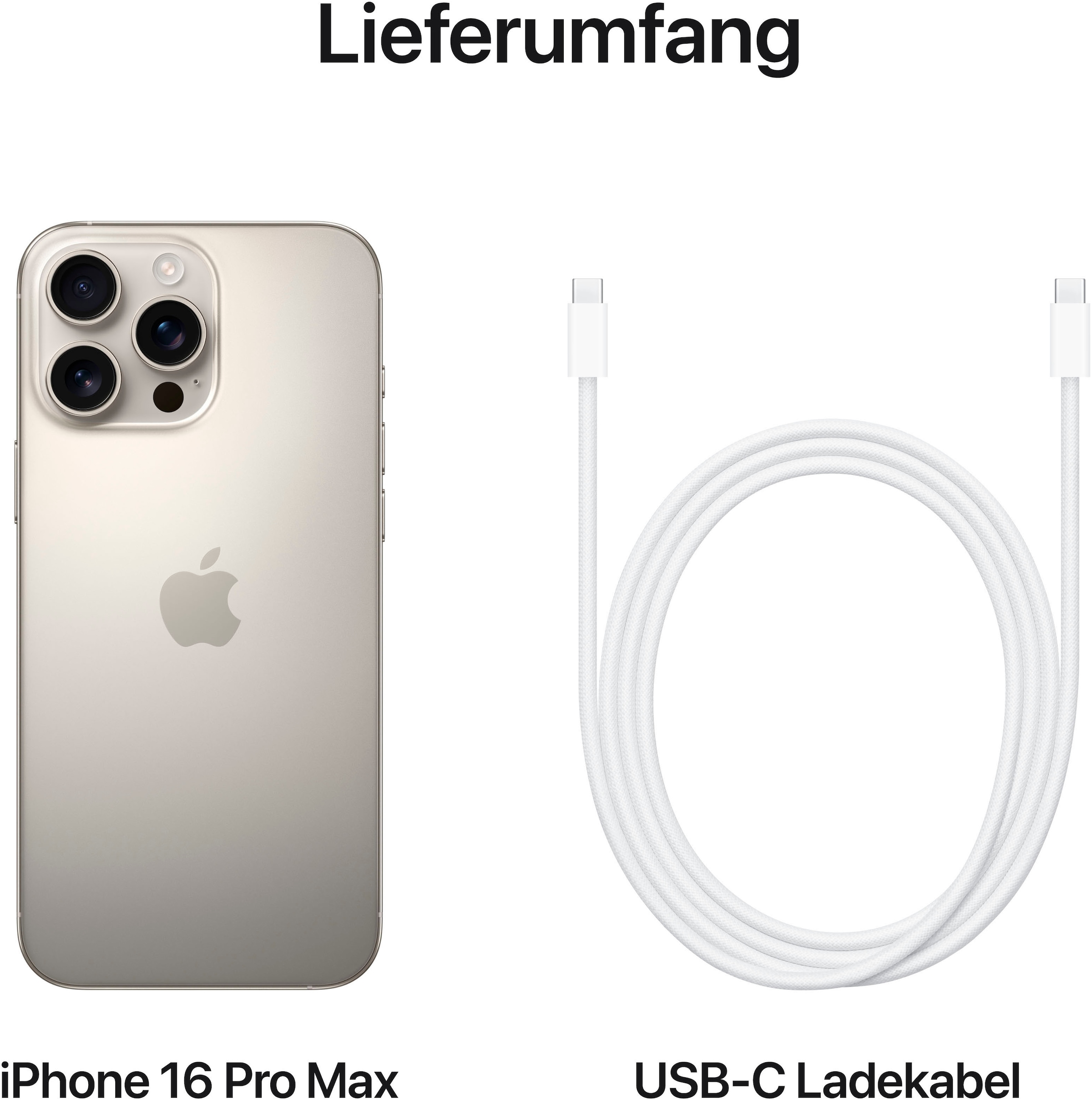 Apple Smartphone »iPhone 16 Pro Max«, Titan Natur, 17,4 cm/6,9 Zoll, 1000 GB Speicherplatz, 48 MP Kamera