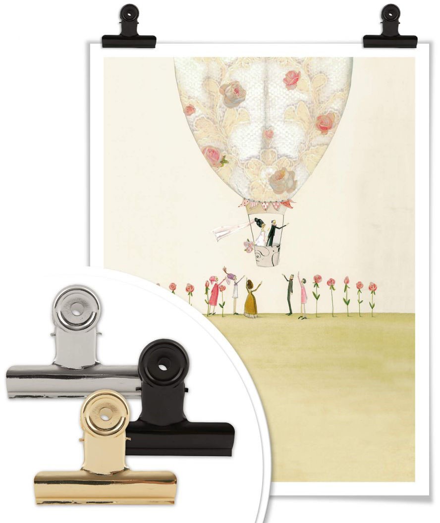 »Hochzeit Wandposter Raten Wandbild, kaufen Poster St.), (1 Deko Bild, Heißluftballon, Heißluftballon«, Poster, Wall-Art auf
