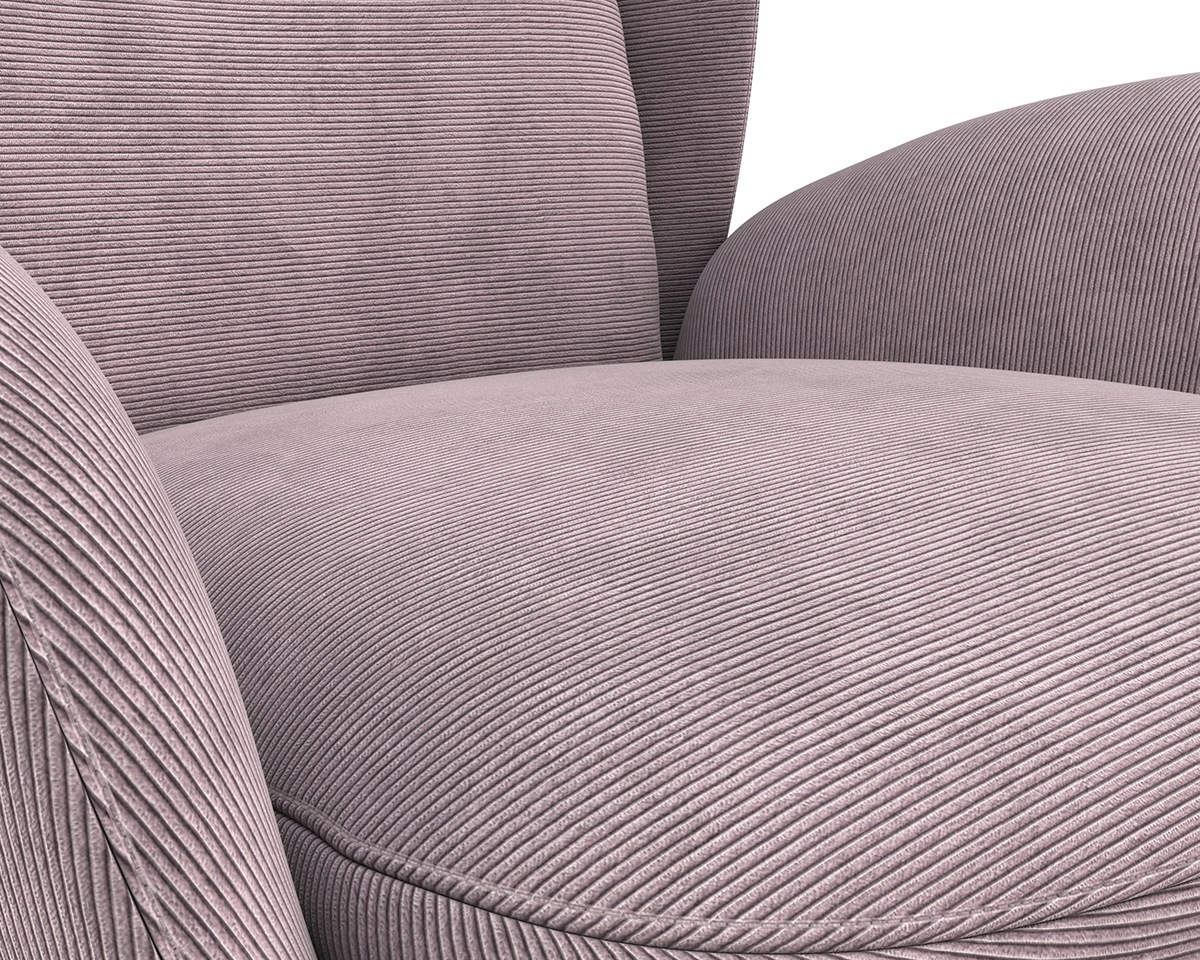 FLEXLUX Ohrensessel »Padova«, Stil & Komfort, organische Form, Ledenstütze integriert, Fuß Eiche