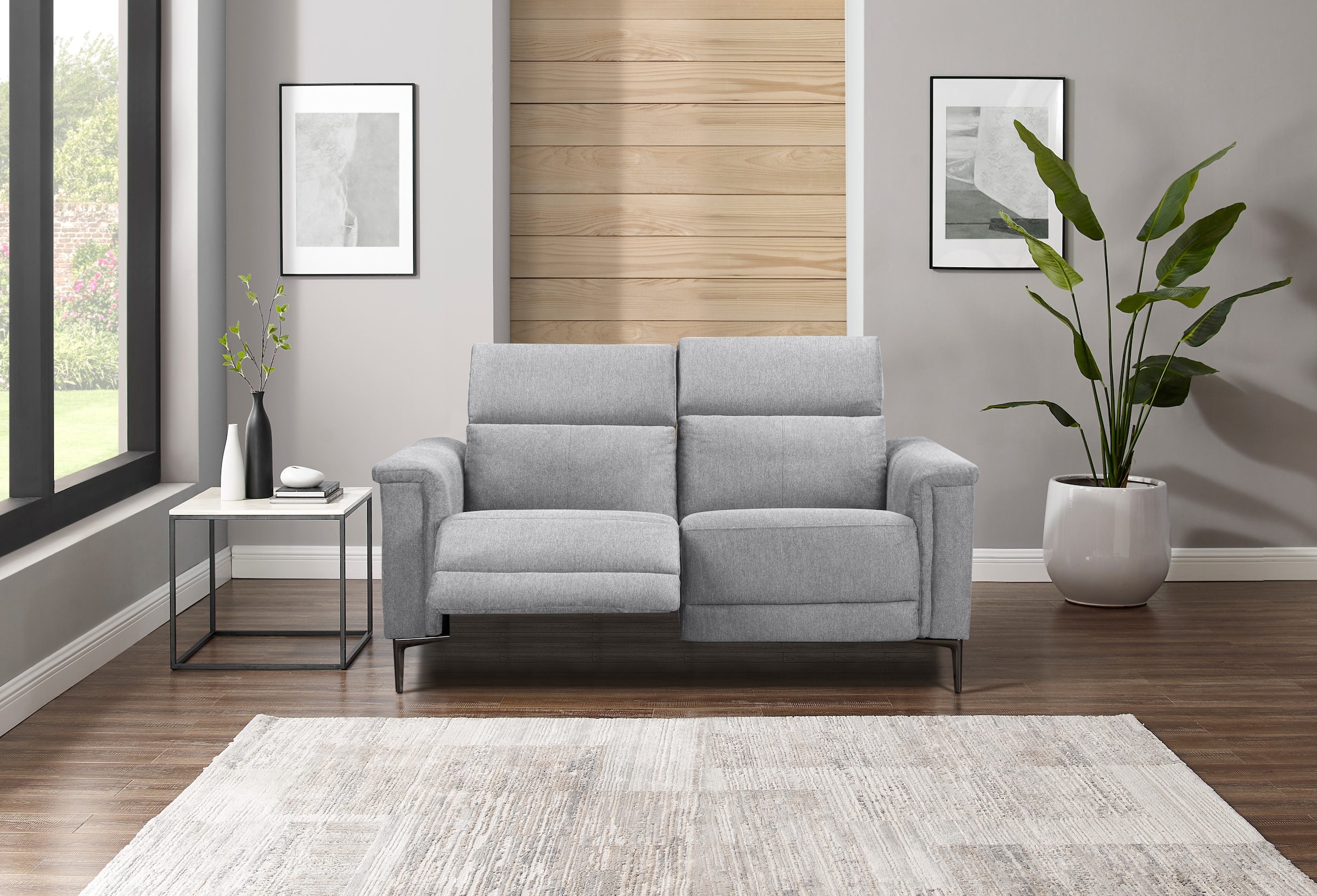 OTTO home 2-Sitzer »Lund, mit Relaxfunktion und Kopfteilverstellung« manuell od. elektrisch (m.USB-C), Echtleder, Kunstleder, Webstoff