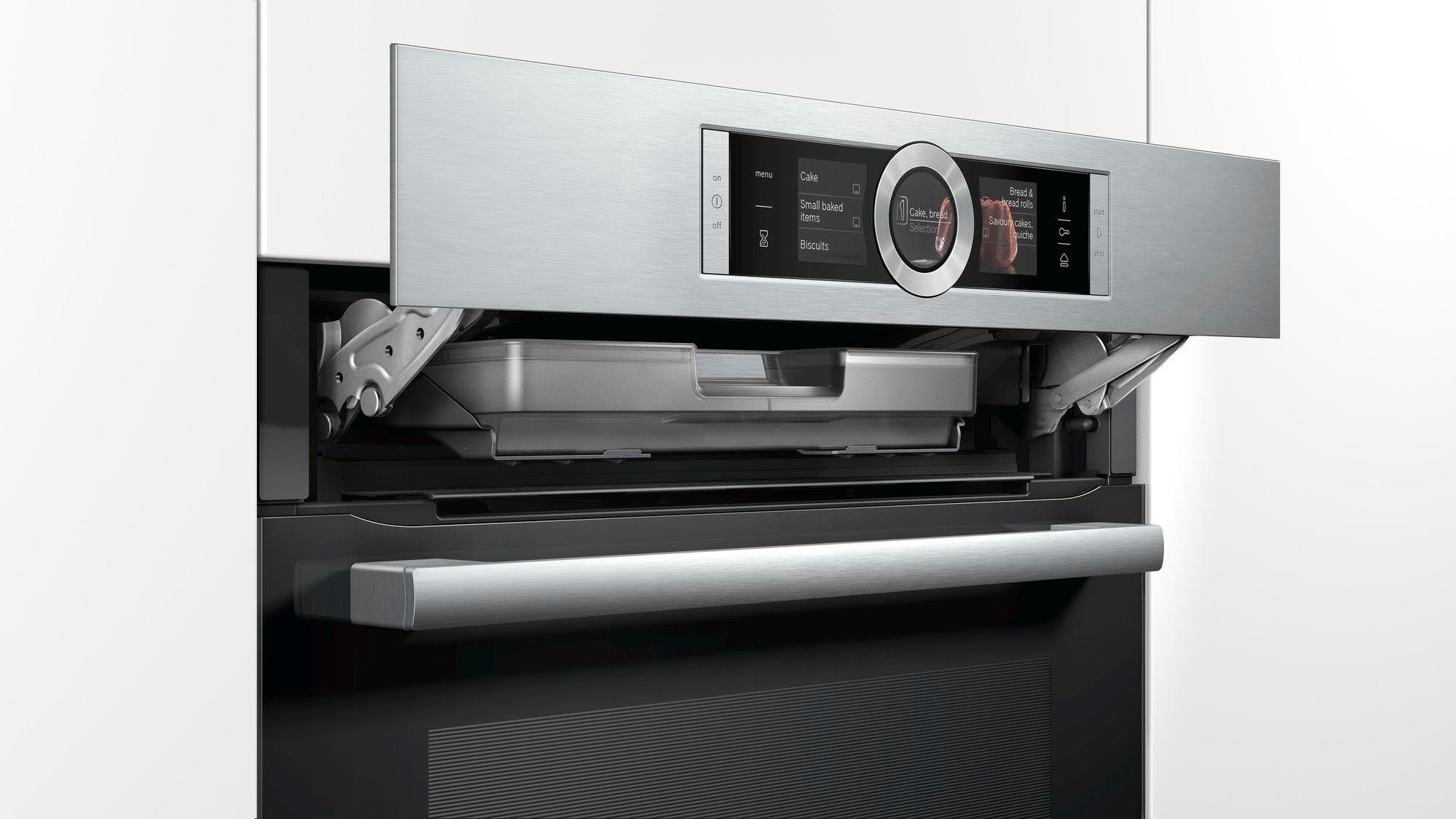 10. Bild von BOSCH Dampfbackofen »CSG636BS3«, 8, CSG636BS3, mit Teleskopauszug nachrüstbar, ecoClean Direct, mit softClose