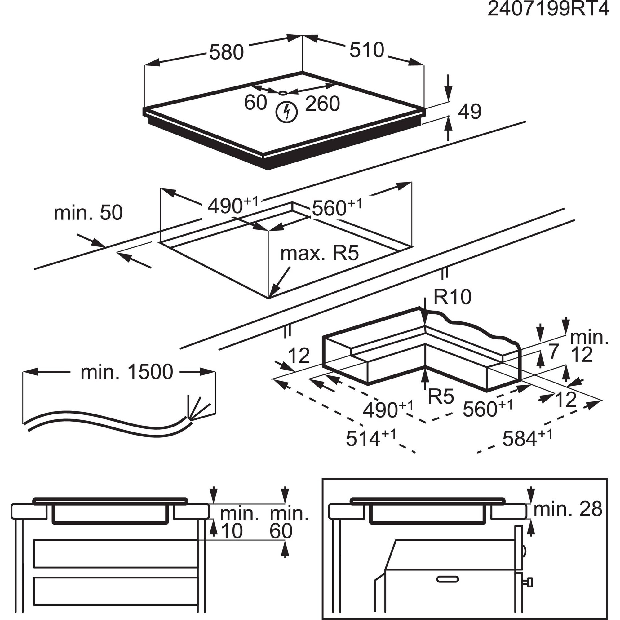 AEG Induktions-Kochfeld »TO64ICOFIT«, Hob²Hood-Funktion