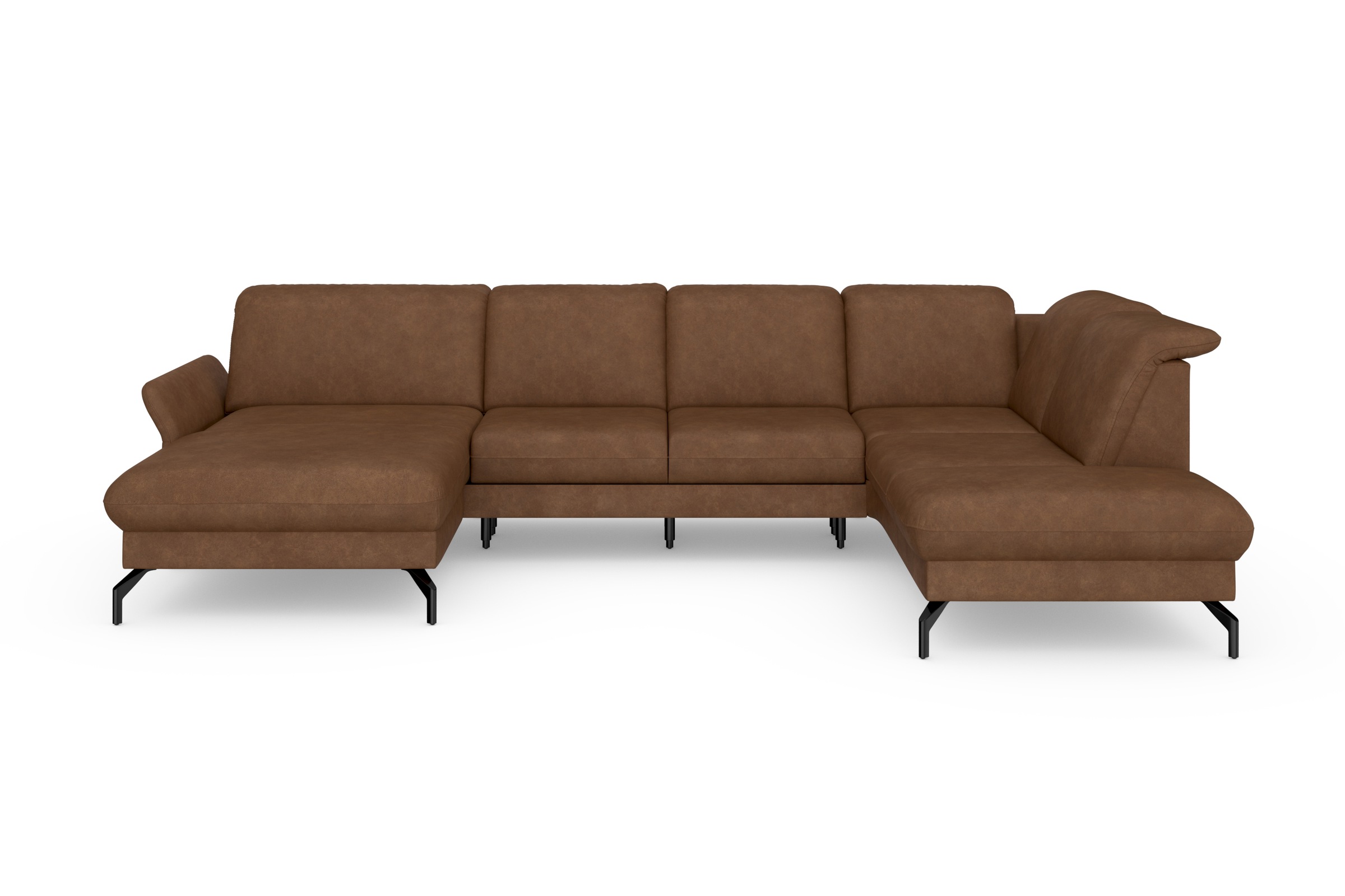 sit&more Wohnlandschaft »Fashion U-Form«, wahlweise mit Kopfteilverstellung, Vorziehsitz, motorisch, Metallfüße