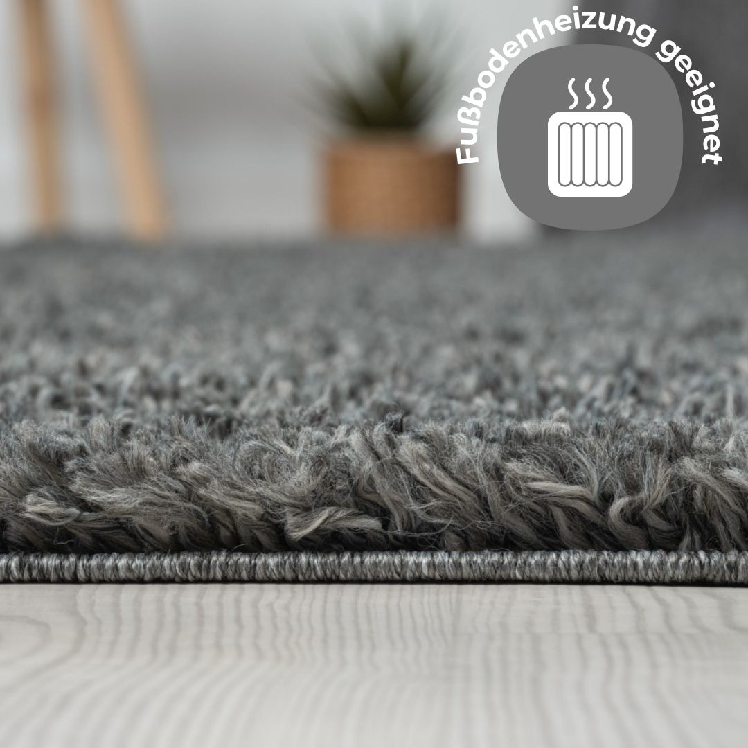 my home Hochflor-Teppich »Banji«, rechteckig, 37 mm Höhe, Uni Farben, weich und flauschig, auch als Läufer & in rund erhältlich