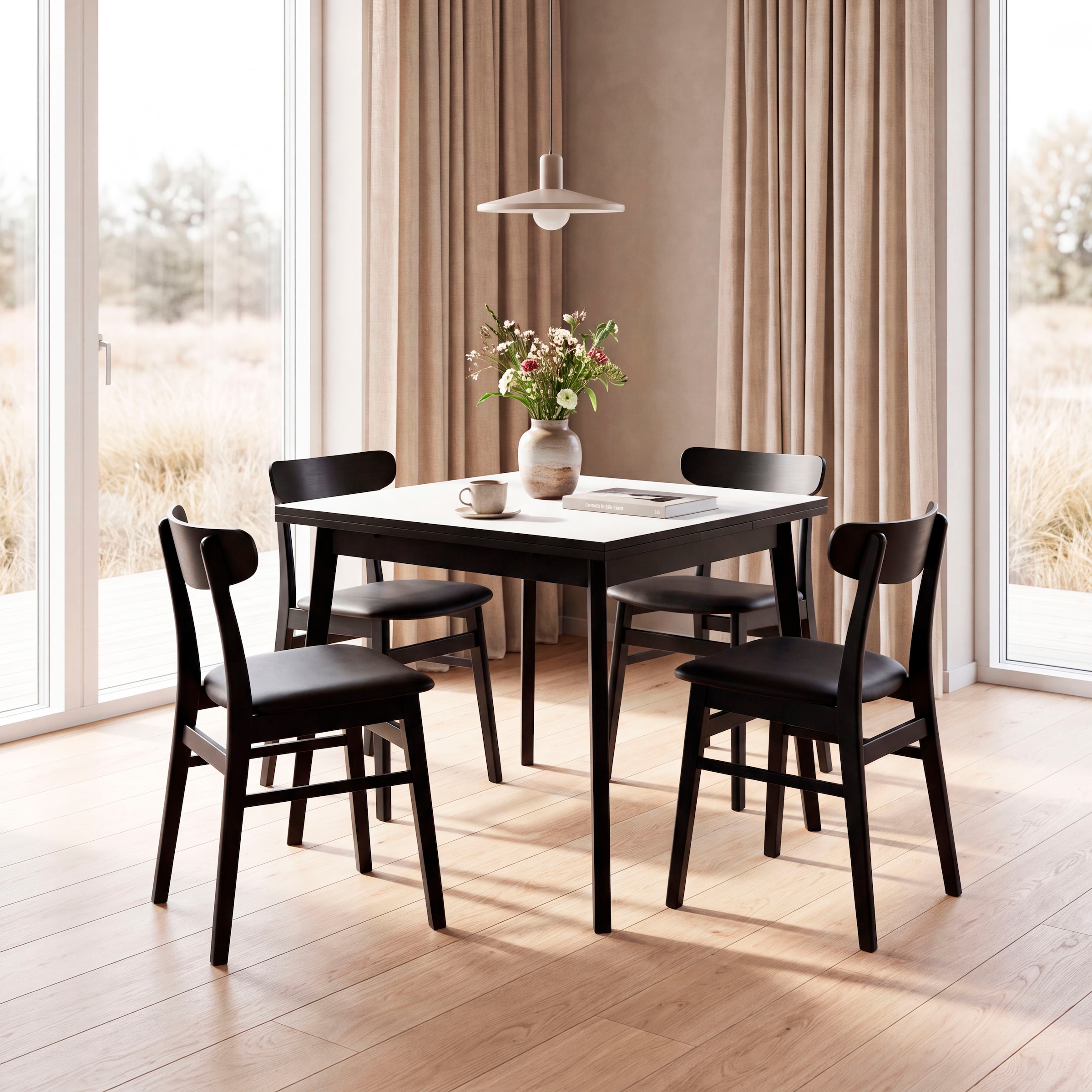 Hammel Furniture Esstisch »Esstisch Basic– ausziehbar, dänisches Design, mit Einlegeplatten« 90(164)x90 cm, Melamin / Massivholz, stabiler dänische Design Tisch