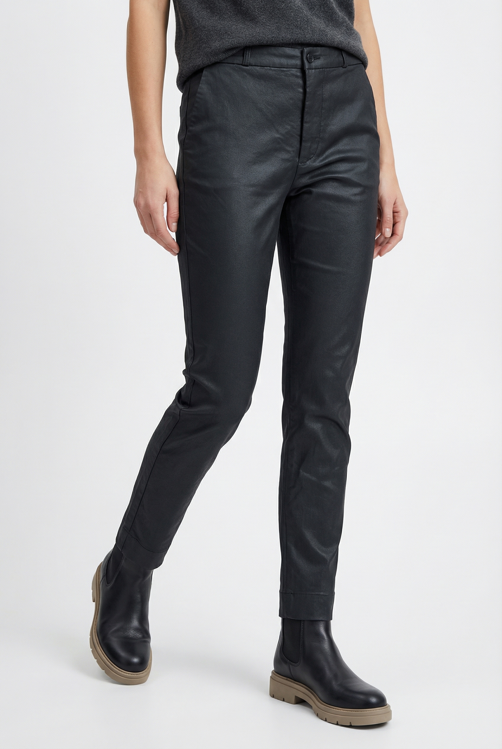 FREEQUENT Stoffhose »FQSOLVEJ - COOPER«  Sommerhose knöchellang aus elastischer Viskose-Mischung