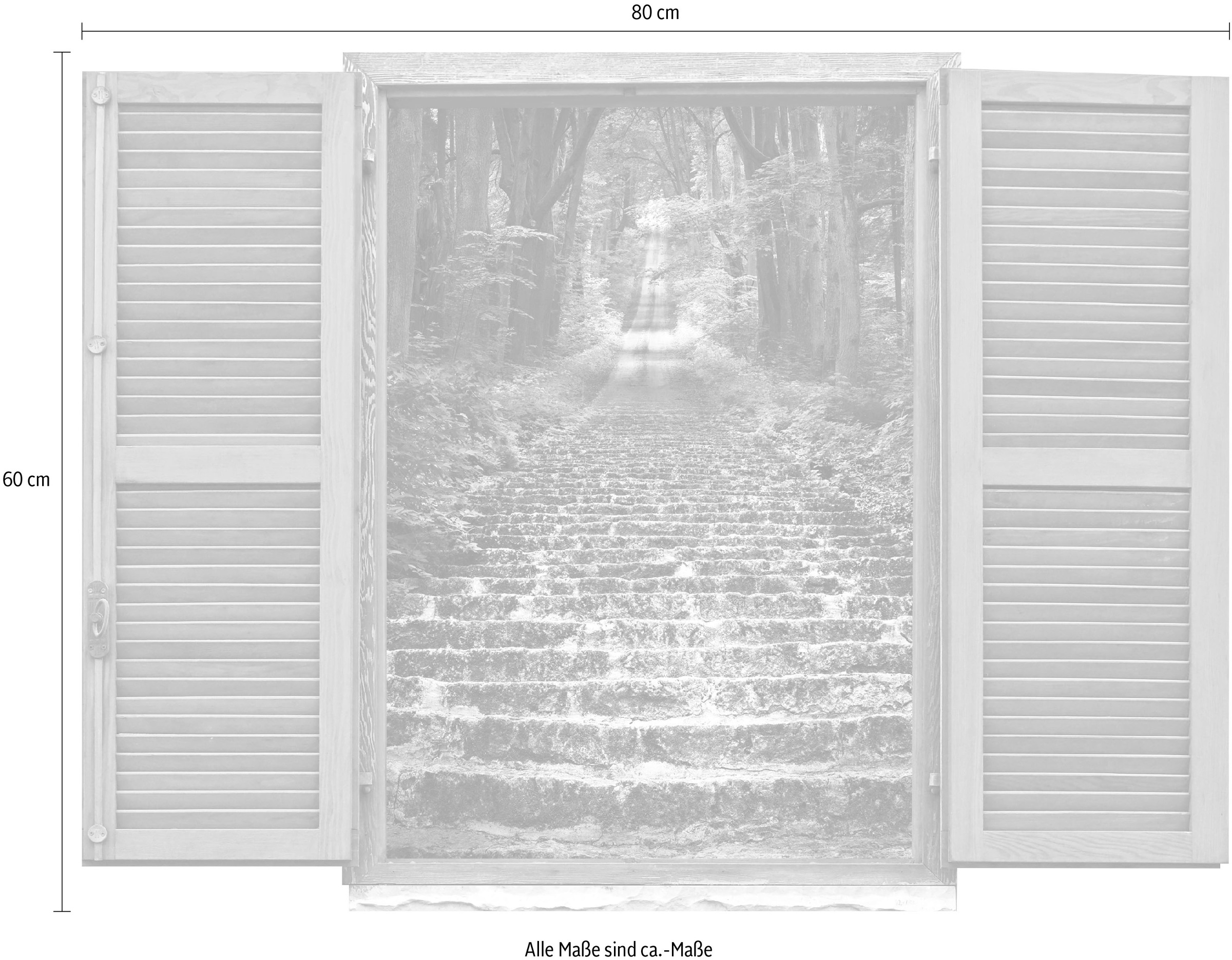 queence Wandtattoo »Waldweg II«, (1 St.), Wandsticker, Wandbild, selbstklebend, 3D, Fenster