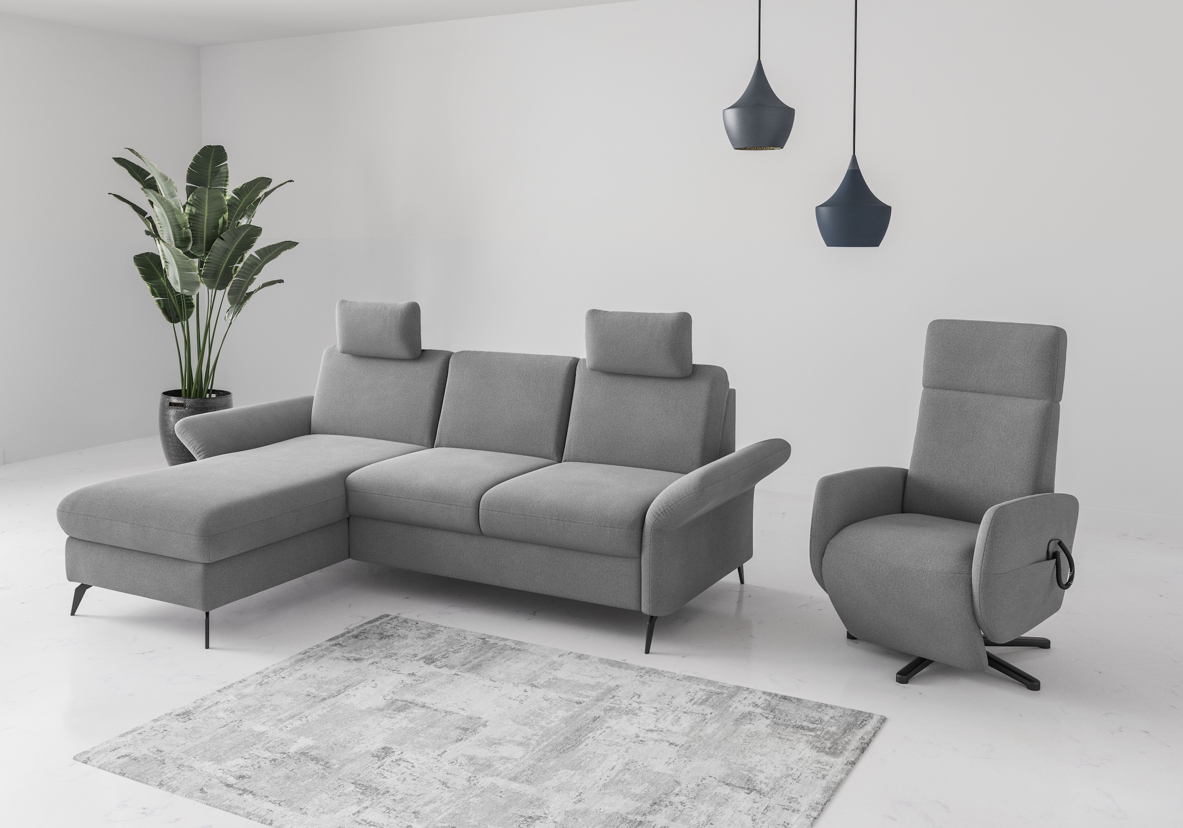 Home affaire Ecksofa »Rochelle«, optional: Armteilverstellung, klappbar, Bettkasen