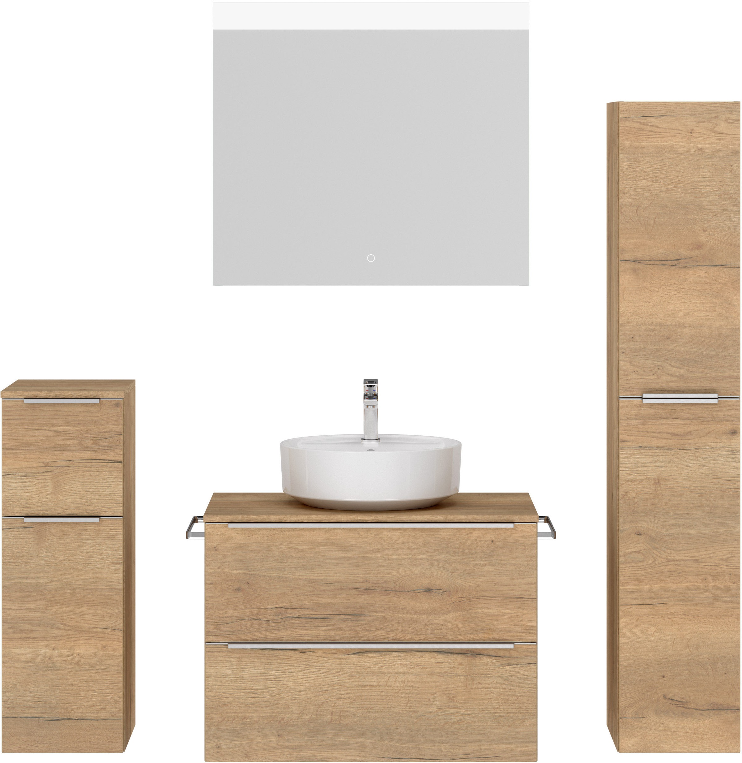 nobilia® Badmöbel-Set »Alvene«, (4 St., vormontiert, mit Soft-Close), inkl. günstig online kaufen