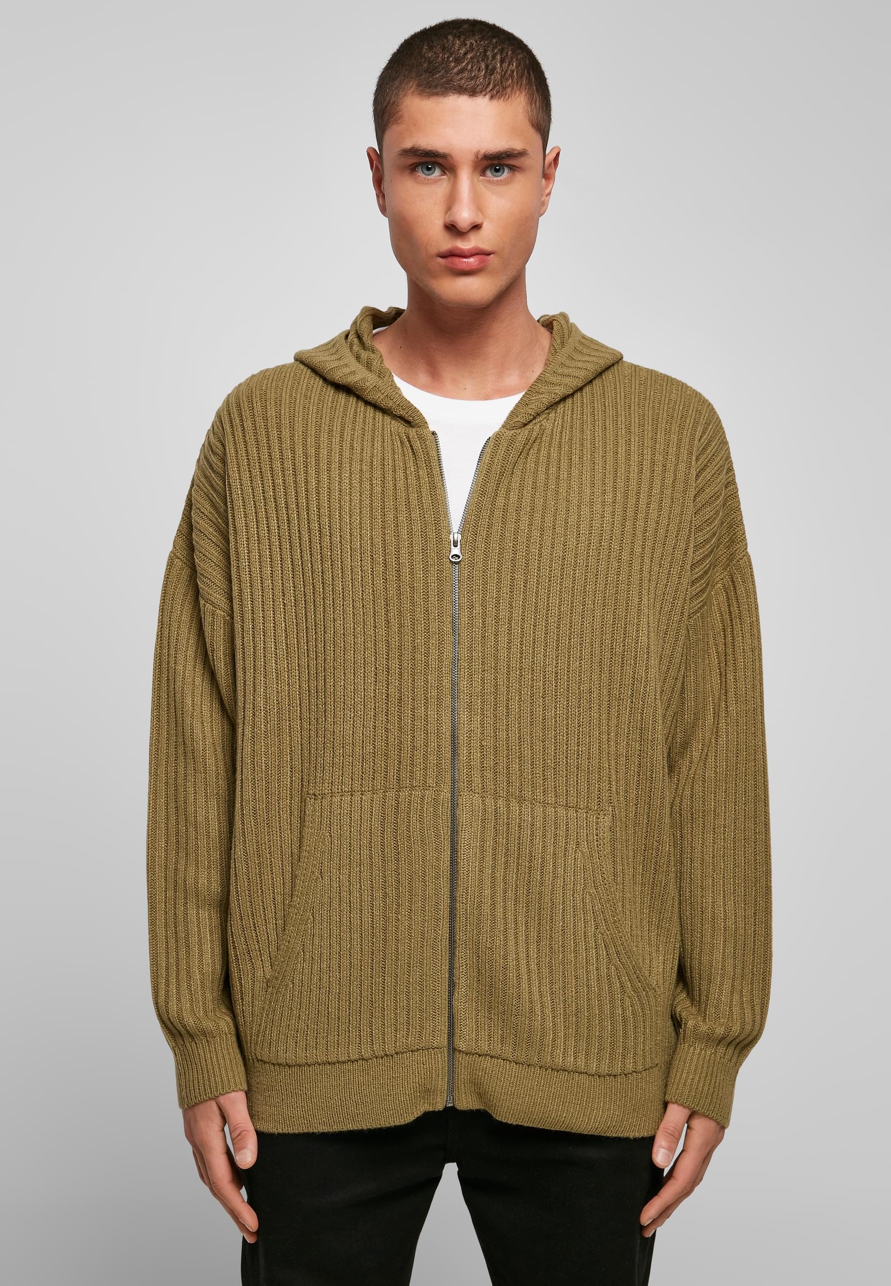 URBAN CLASSICS Kapuzensweatshirt »Urban Classics Herren Knitted Zip Hoody«, 1 Stk.
