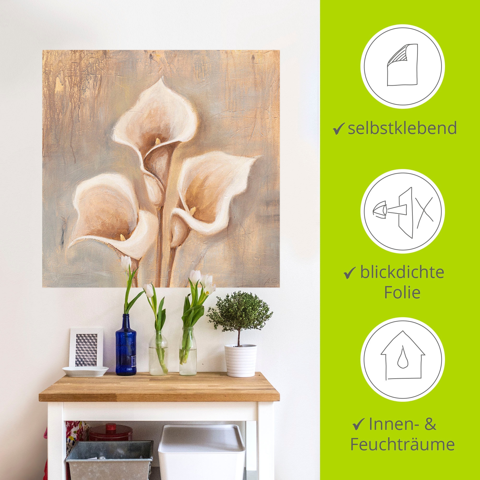 Artland Wandbild »Antike Blüten«, Blumen, (1 St.), als Alubild, Outdoorbild, Leinwandbild, Poster, Wandaufkleber