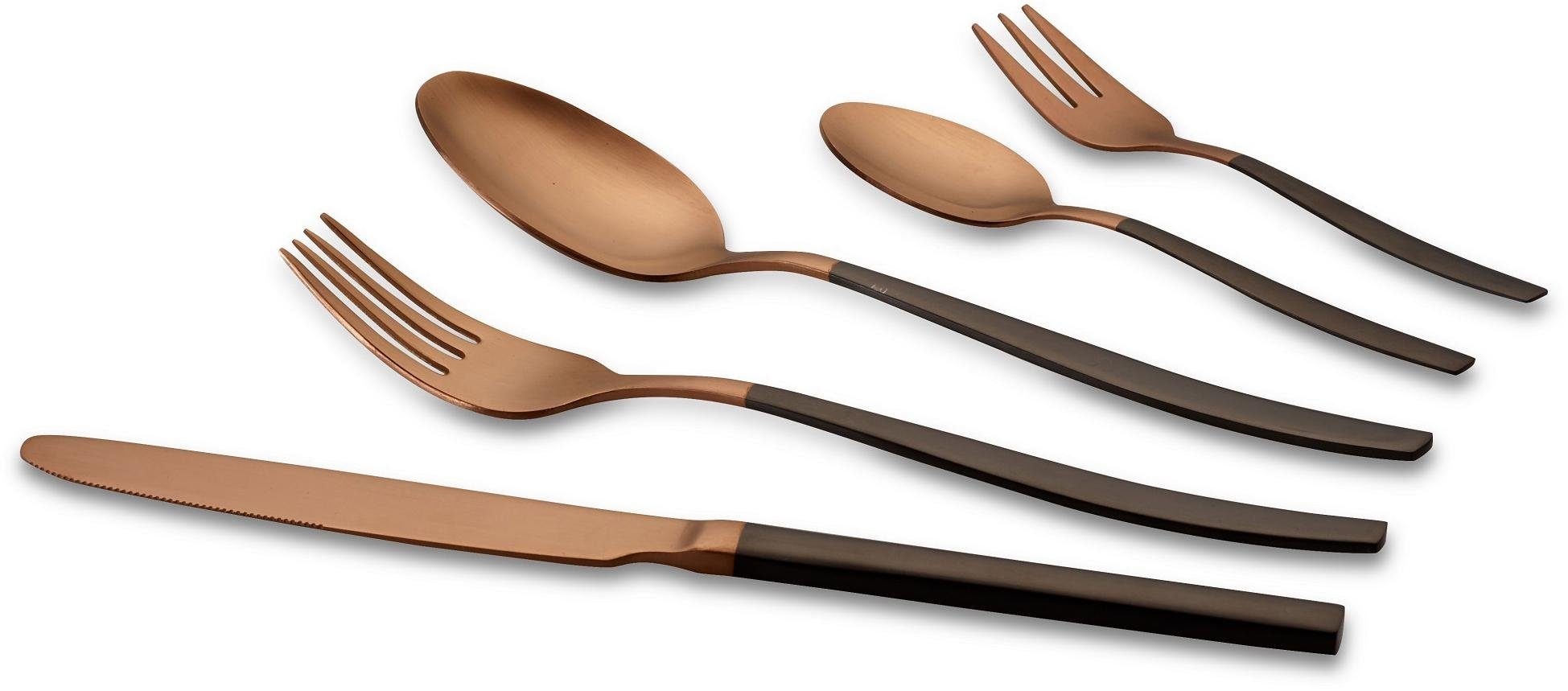 ECHTWERK Besteck-Set »Positano Due«, (Set, 30 tlg.), zweifarbig, PVD-beschichtet, Kopf bronze mattiert
