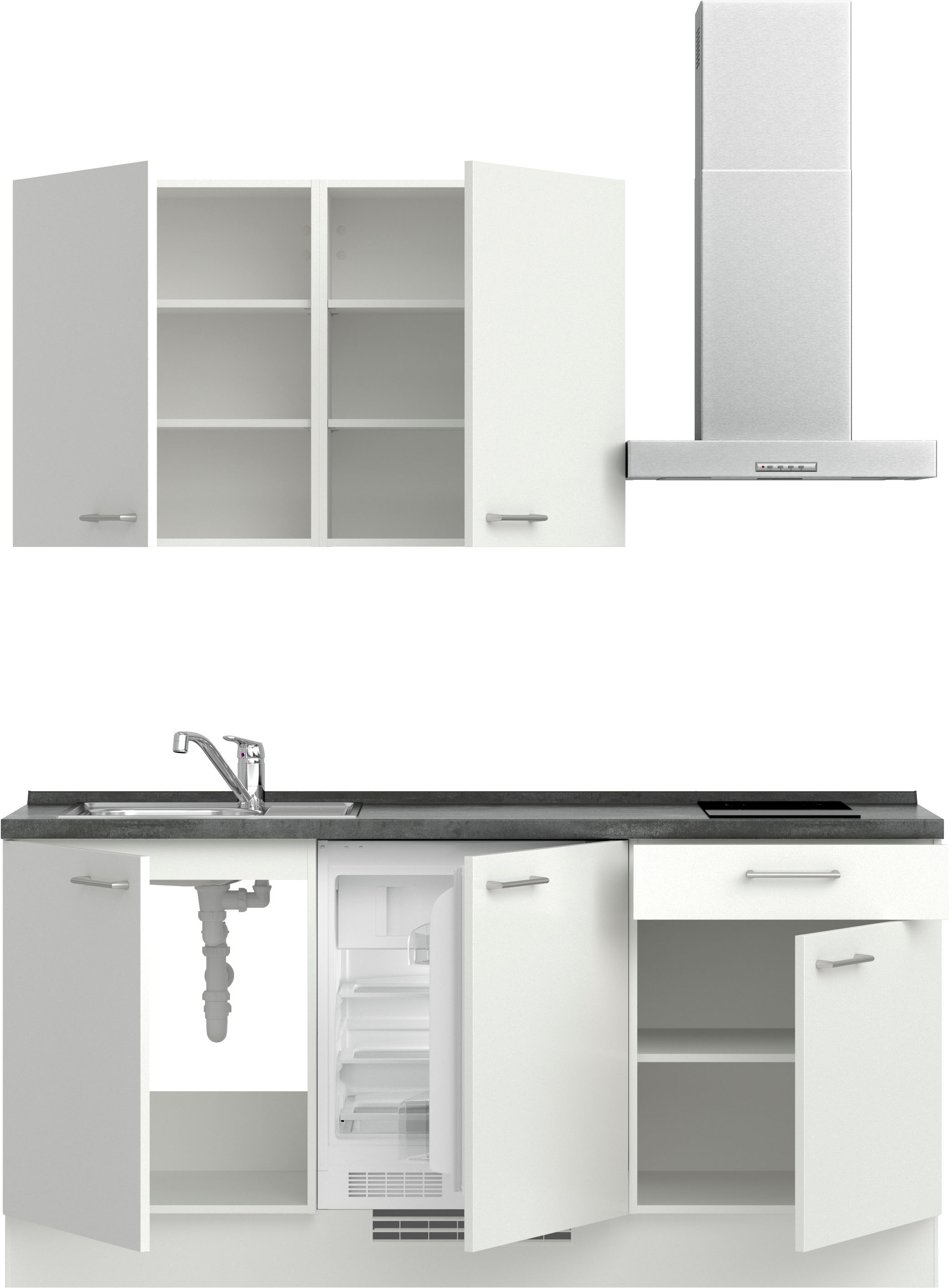 nobilia® Küchenzeile »"Laser I"«, vormontiert, Ausrichtung wählbar, Breite 180 cm, wahlw. mit E-Geräten
