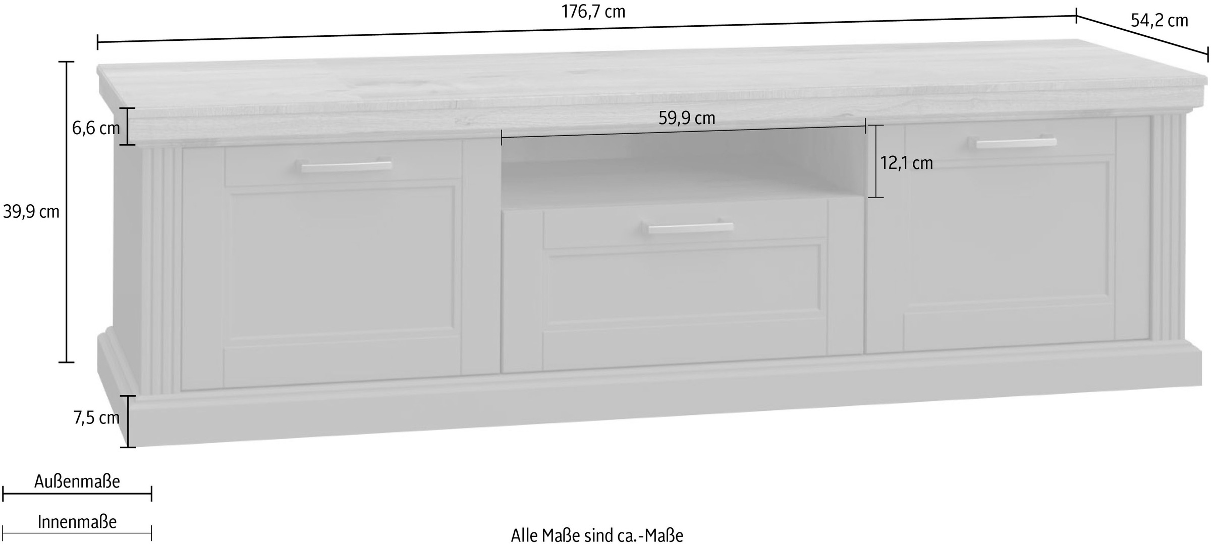 Home affaire TV-Board »Tara«, Fernsehtisch, UV-Lack für hohe Farbbrillianz, mit Soft-Close-Funktion