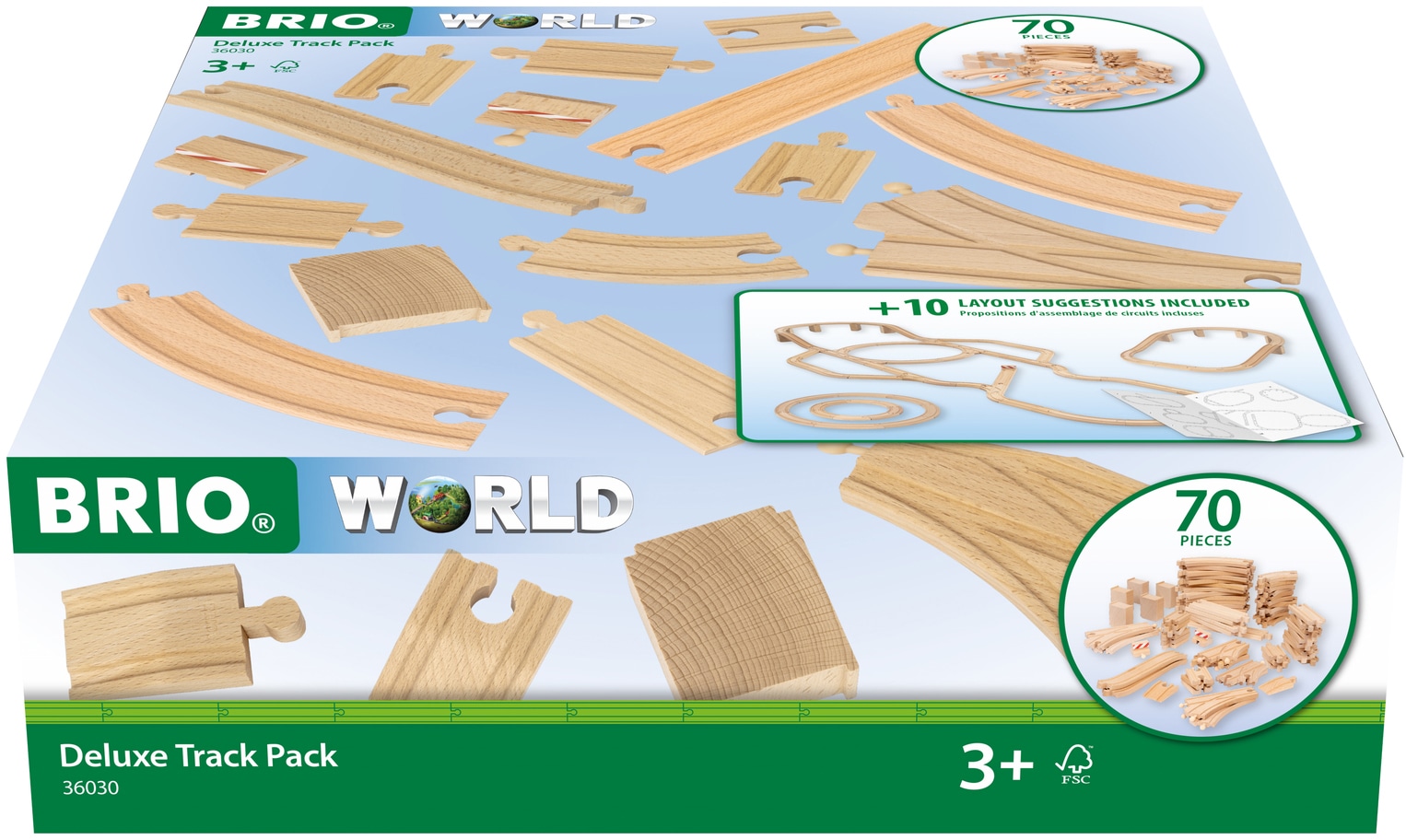 BRIO® Gleise-Set »BRIO® WORLD, Schienensortiment Deluxe«, (Set), Made in Europe; FSC® - schützt Wald - weltweit