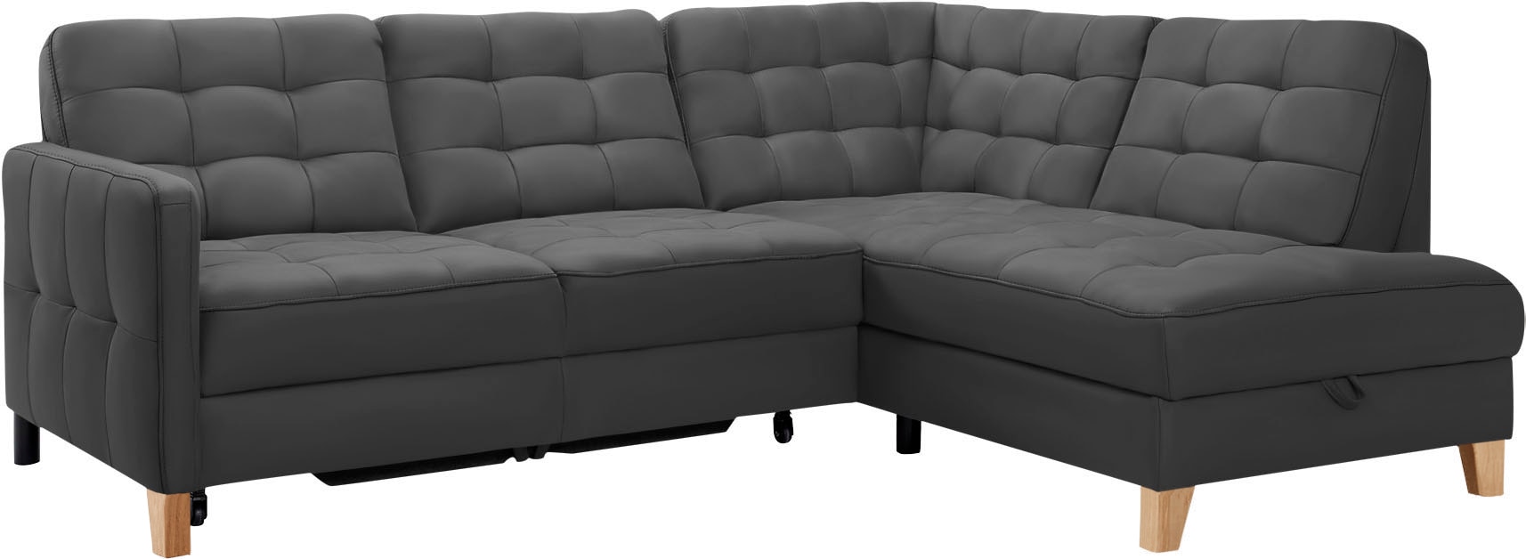 exxpo - sofa fashion Ecksofa »Elio, kompakt und komfortabel, bequem, zeitloses Design, L-Form«, wahlweise mit Bettfunktion und Bettkasten