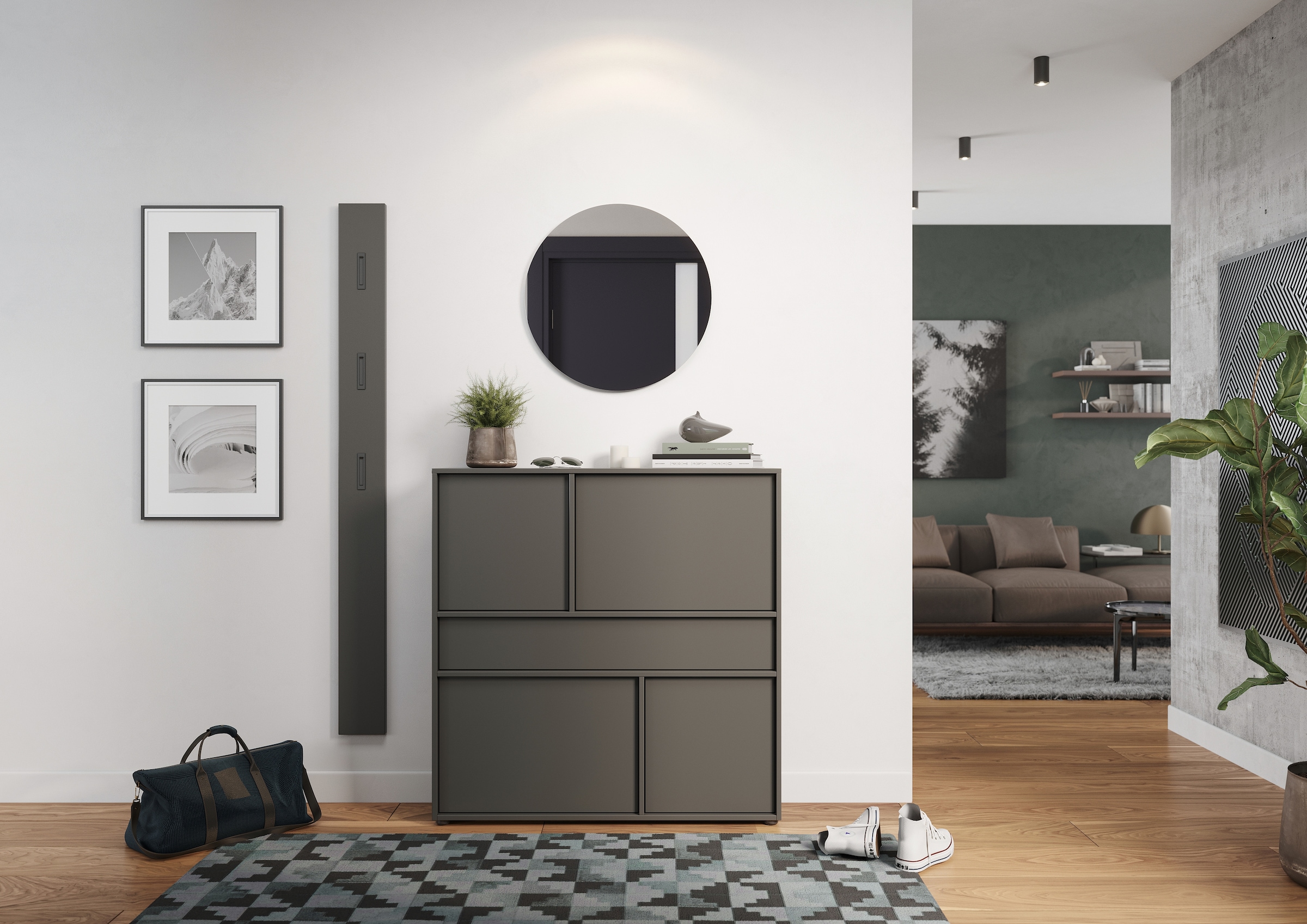 GERMANIA Mehrzweckschrank »Ameca 2.0«, stehend montierbar; Flurschrank in geringer Tiefe, Breite 105 cm