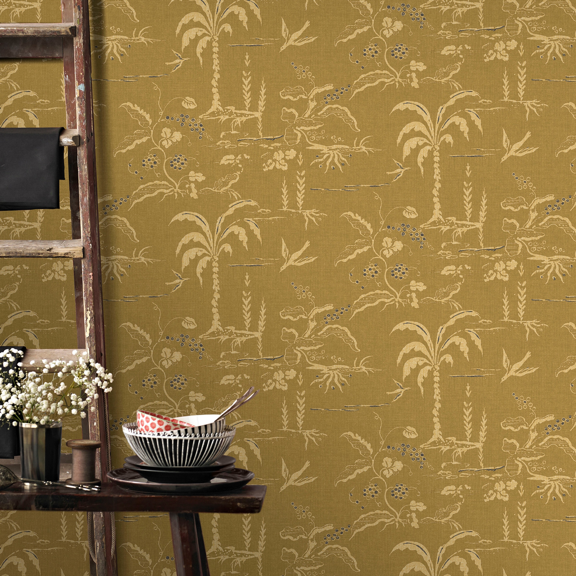 Superfresco Easy Vliestapete »Superfresco Easy Vliestapete Soraya Ocker« asiatisch geprägt Superfresco Easy Vliestapete Soraya Ocker