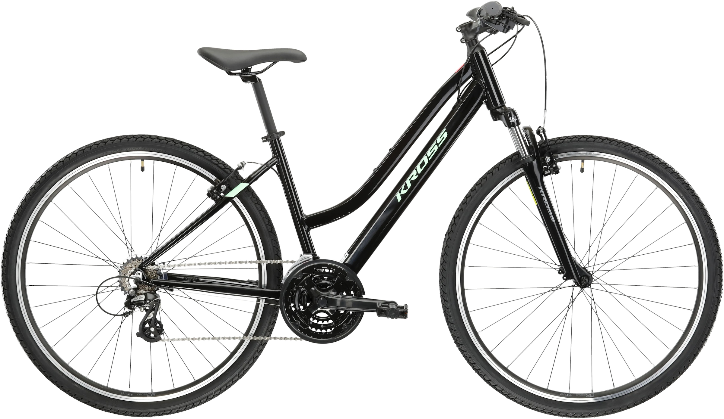 KROSS Crossrad »Crossbike Evado 2.0 28" schwarz 21 Gänge« 21 Gang Shimano Tourney Schaltwerk Kettenschaltung schwarz+schwarz