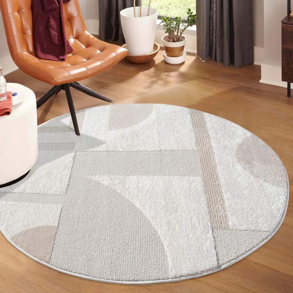 Carpet City Teppich »LOUNGE 9992« rund 15 mm Höhe Kurzflor-Teppich Modern, Hoch-Tief-Struktur, Wohnzimmer, Schlafzimmer