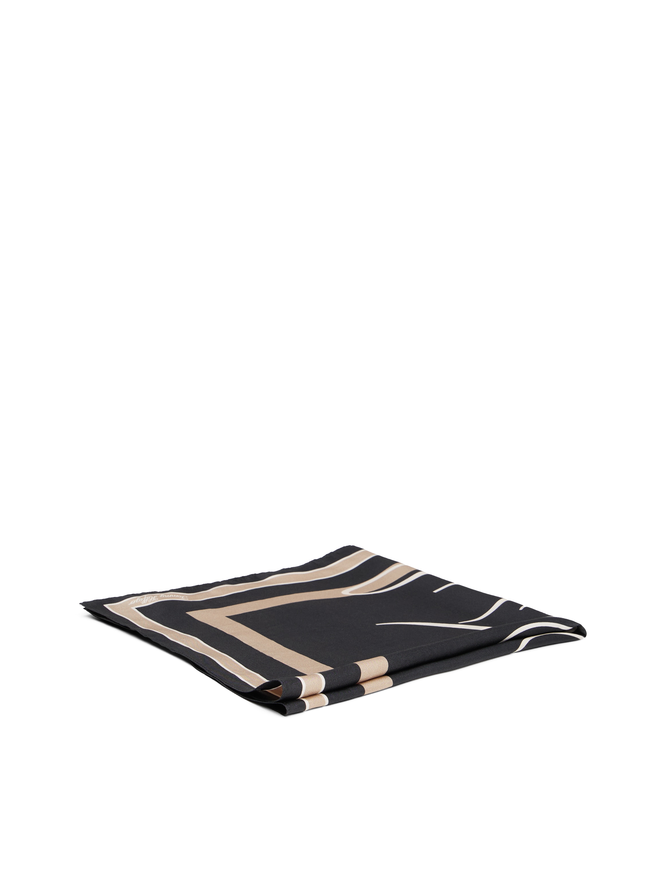 TOMMY HILFIGER Halstuch »TH HERITAGE SCRIPT SILK SCARF« quadratisch, aus reiner Seide mit Logo, Maße 50 xs0 cm Black