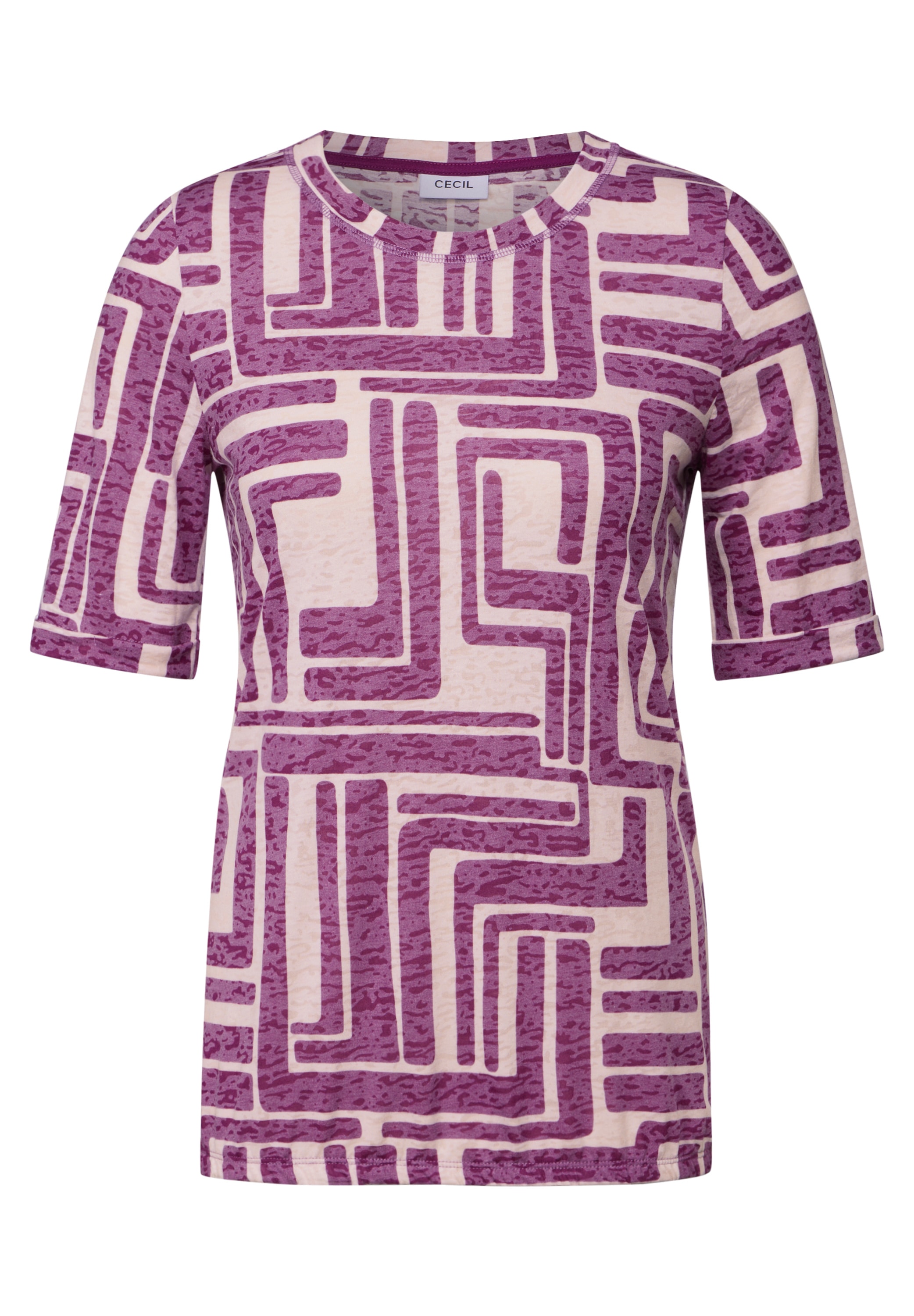 Cecil T-Shirt, in Ausbrenner-Optik, gemustert